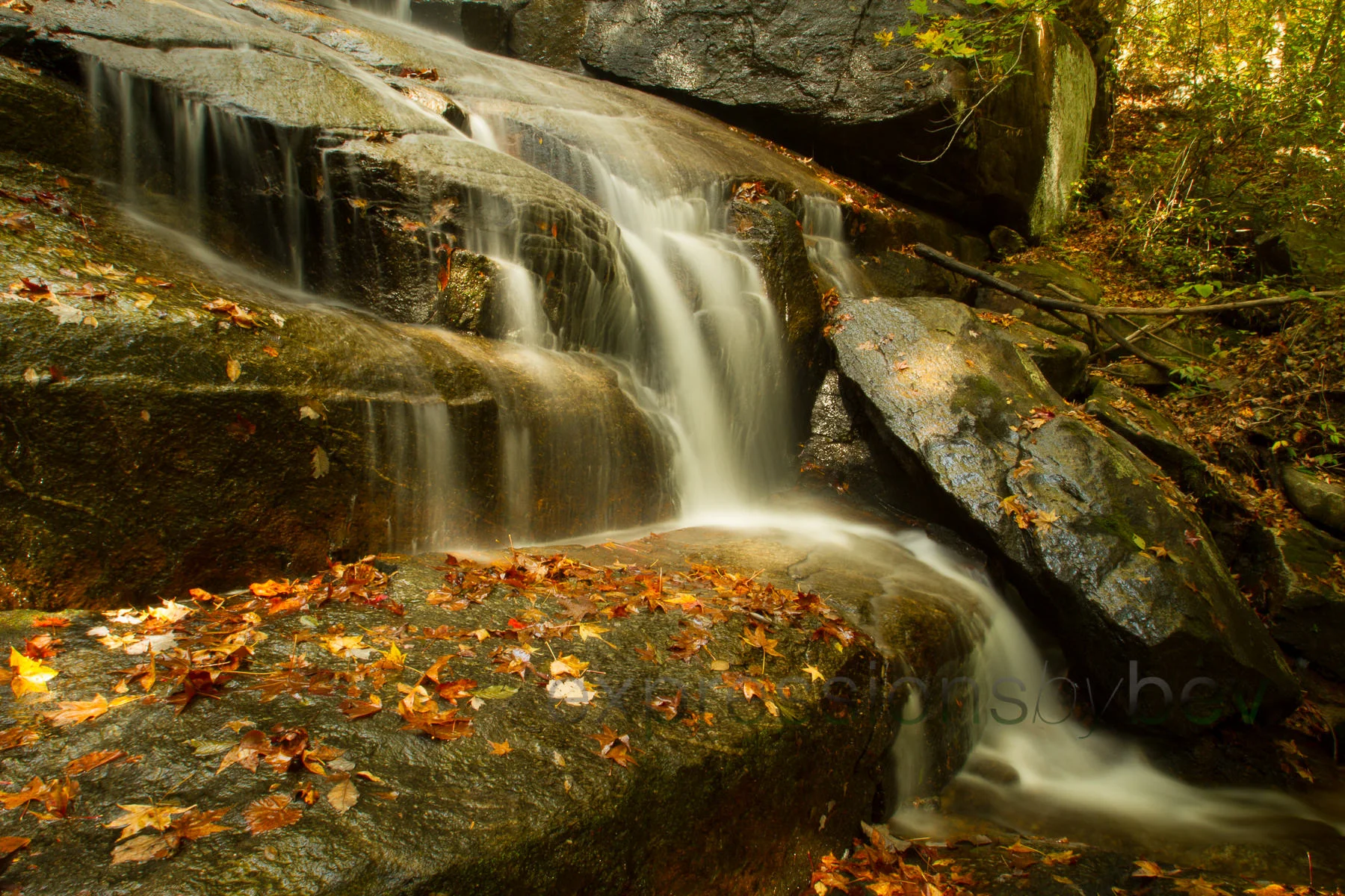Waterfall near Jones Gap State Park - fall leaves