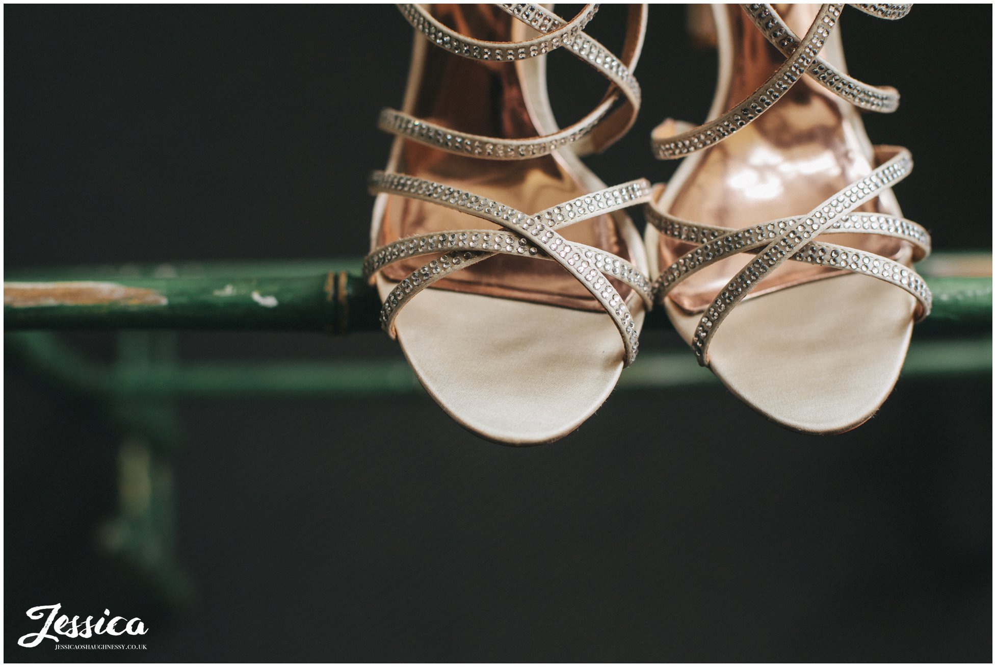 close up of brides shoes taken at Askham Hall in Penrith