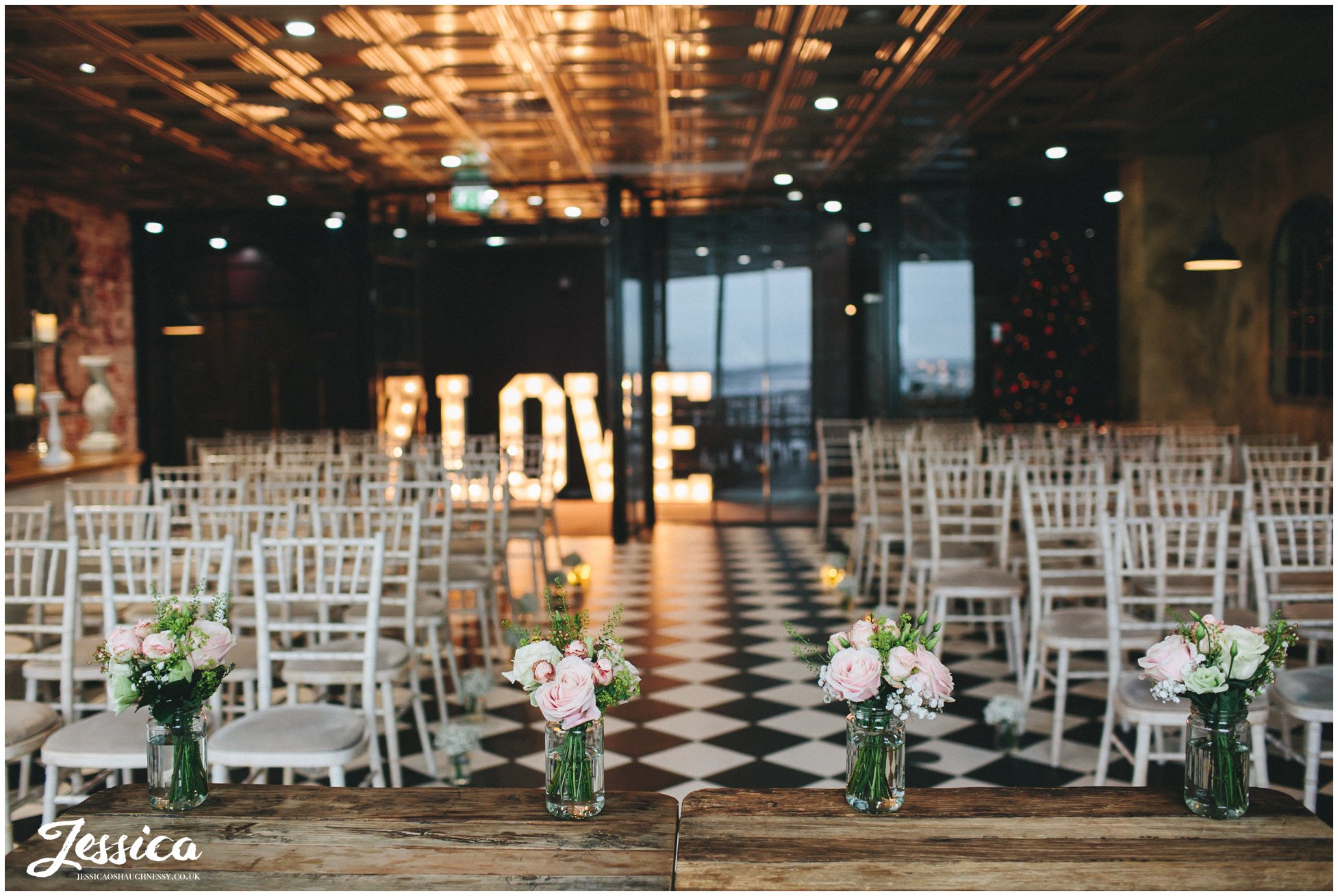 ceremony room ready for bride & groom at On Th 7th