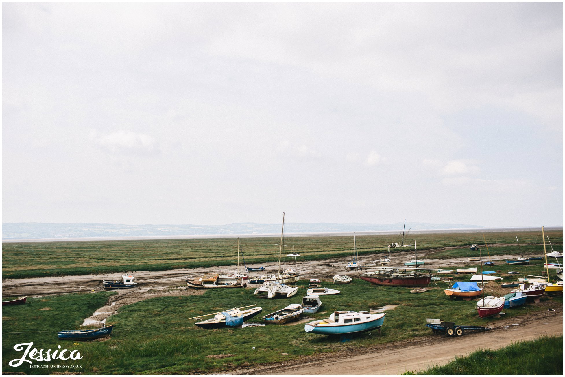 photograph of boats taken from sheldrakes in heswall, wirral