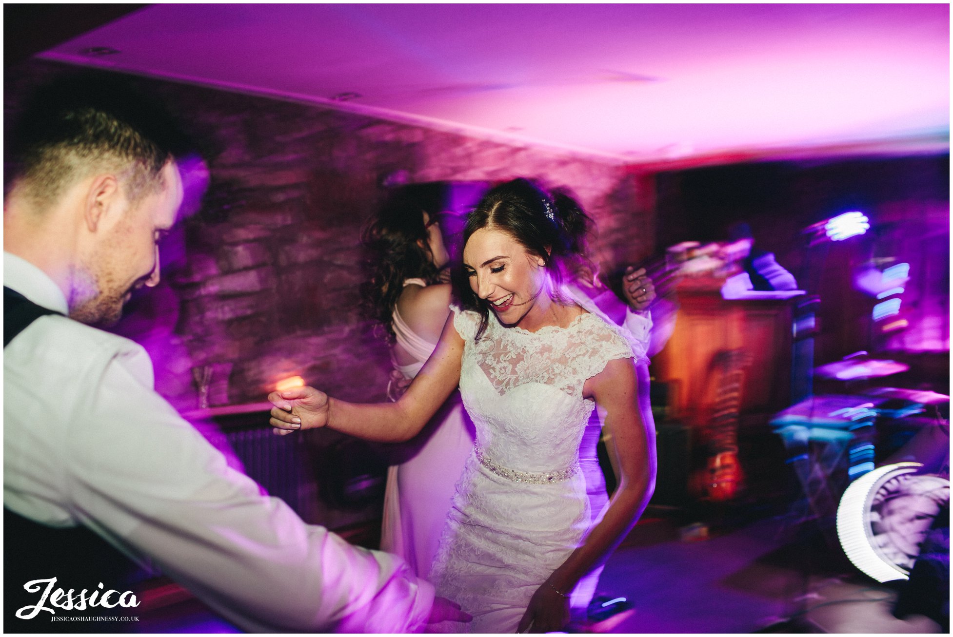 bride & groom dance on their tower hill barns wedding reception