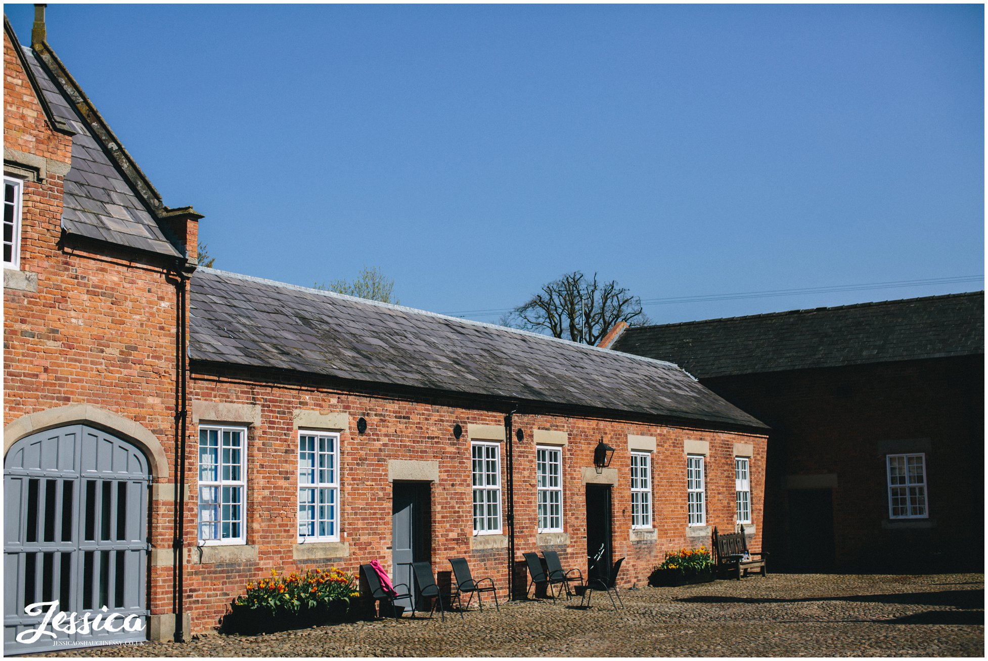 the courtyard cottages at a Combermere Abbey wedding