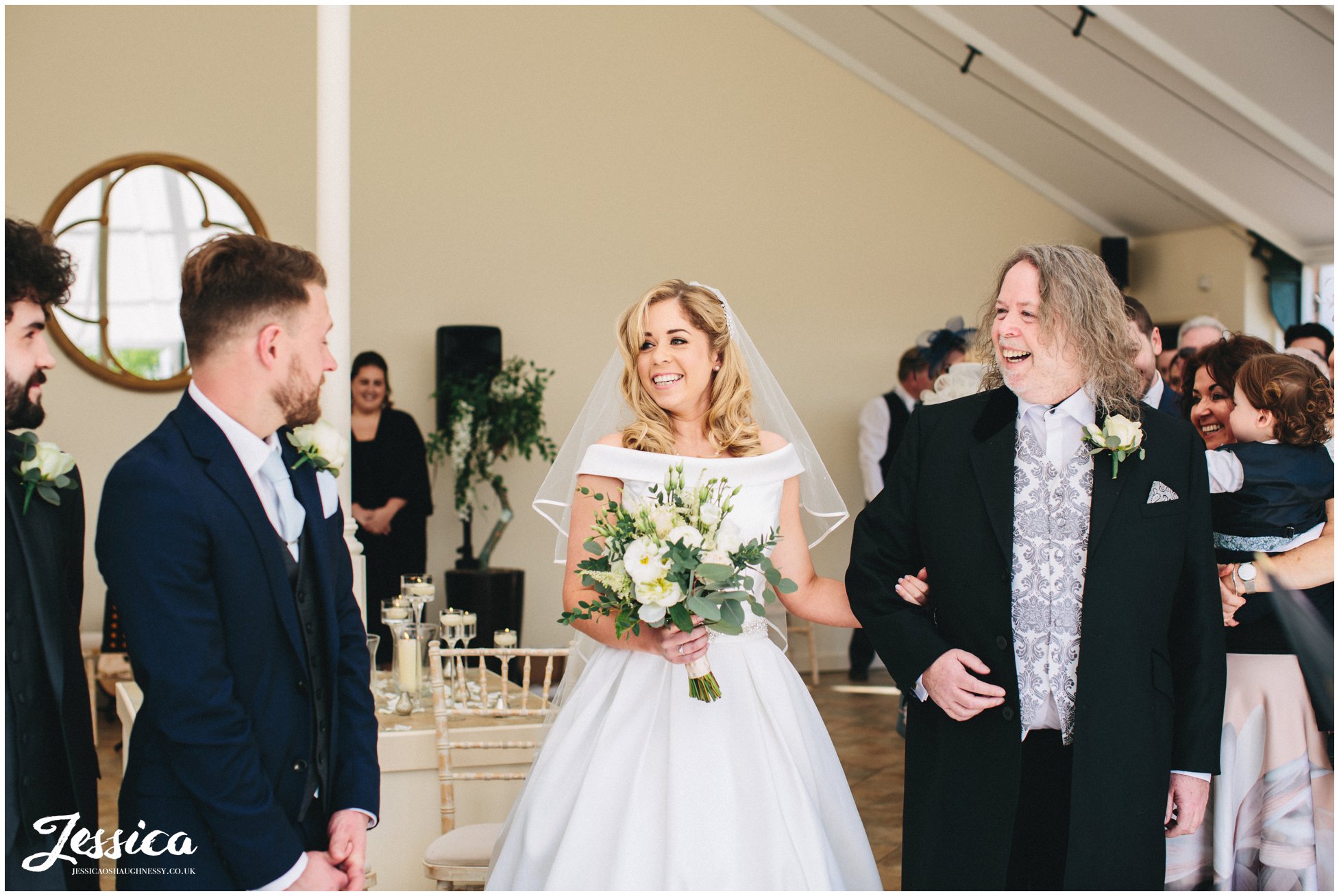 bride & groom see each other for the first time on their wedding day