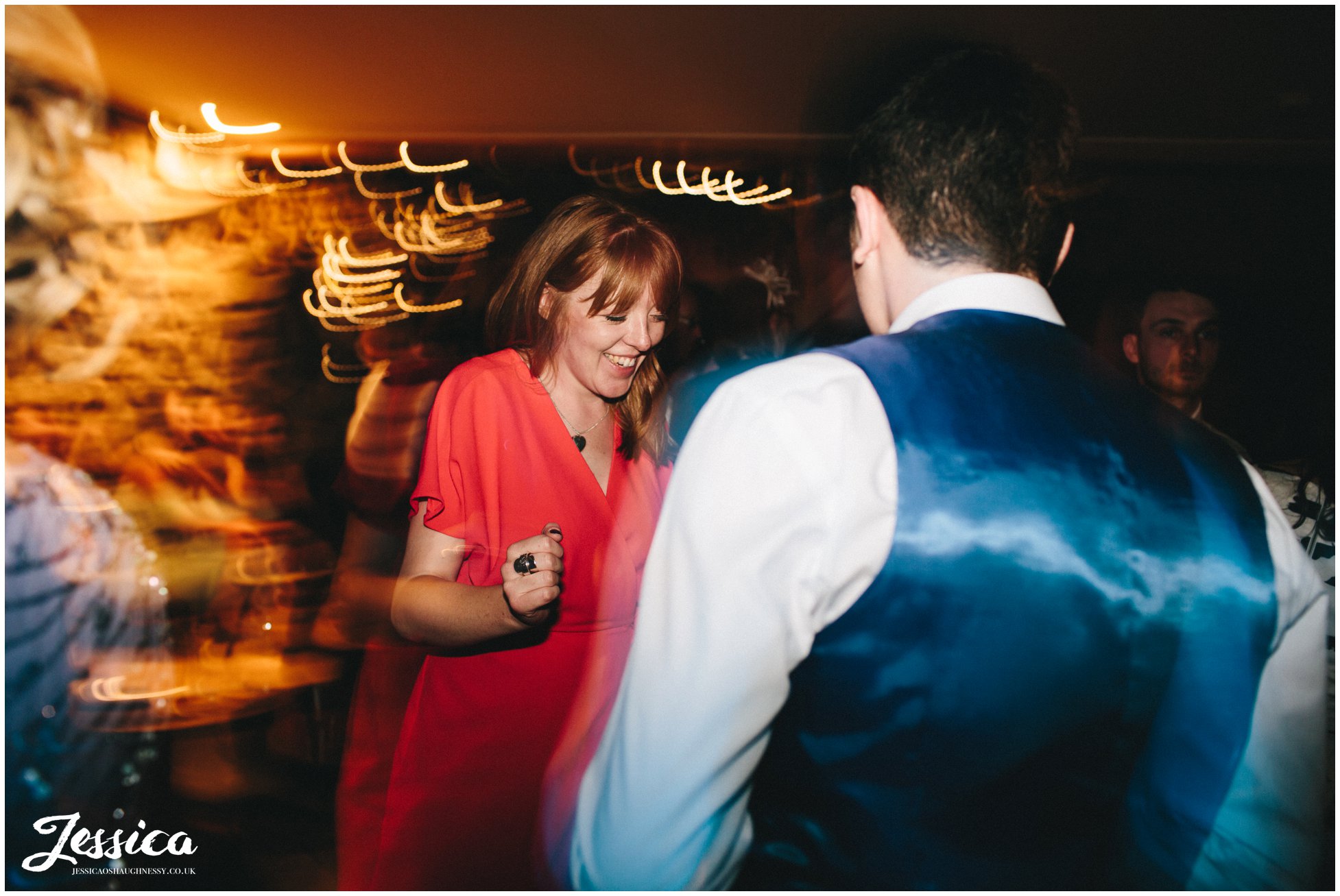 couple celebrating the wedding in the old barn at tower hill barns