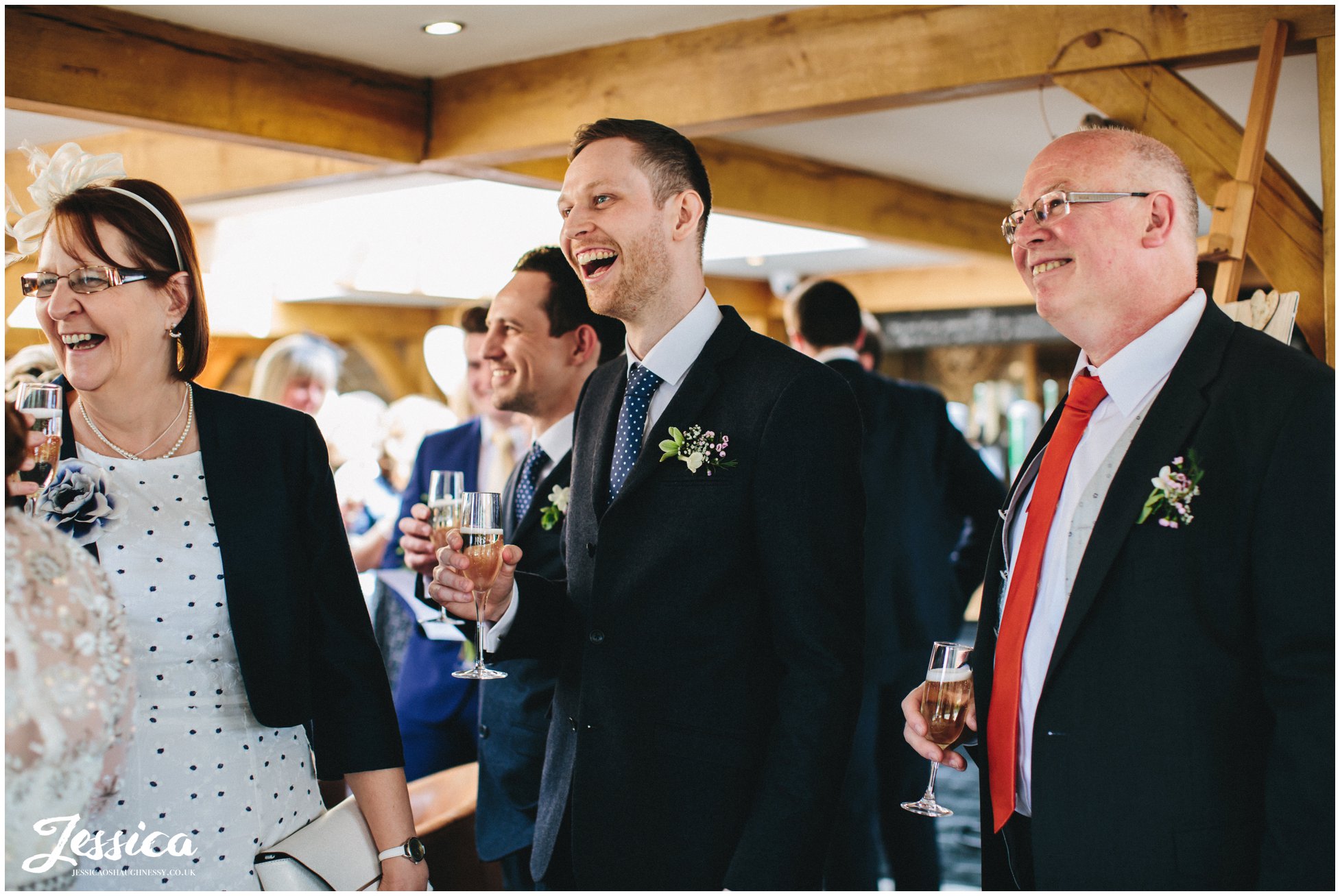 guests celebrating at tower hill barns in north wales