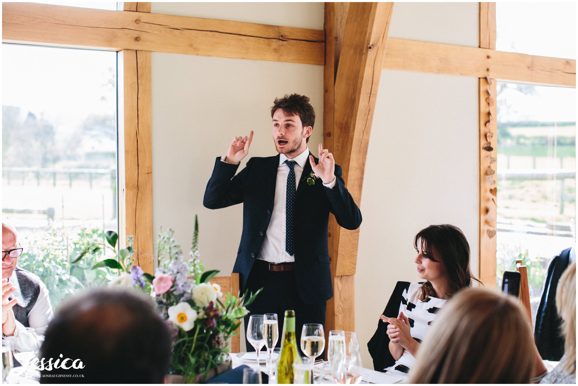 bride's brother delivering his speech