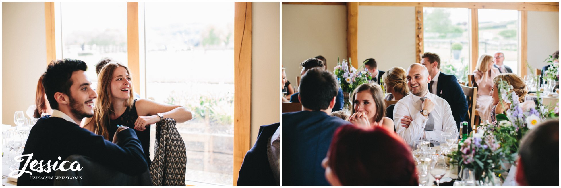 guests enjoying the speeches in the new barn