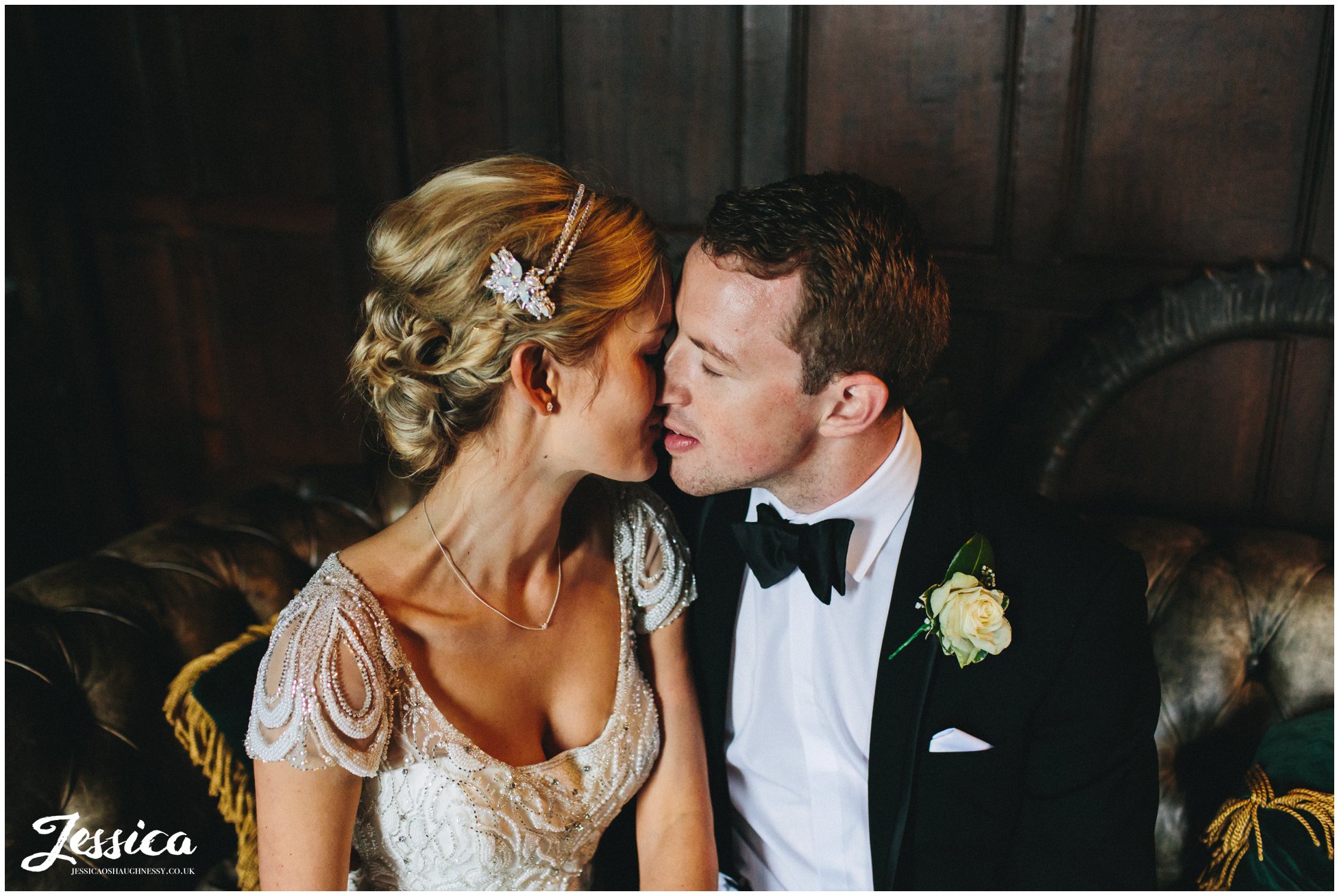 newly wed's kissing inside trevor hall