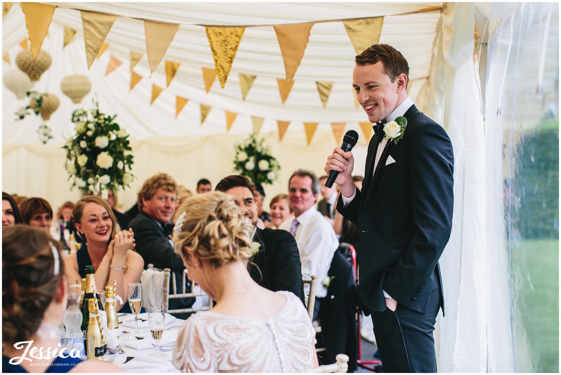 groom during his speech in north wales