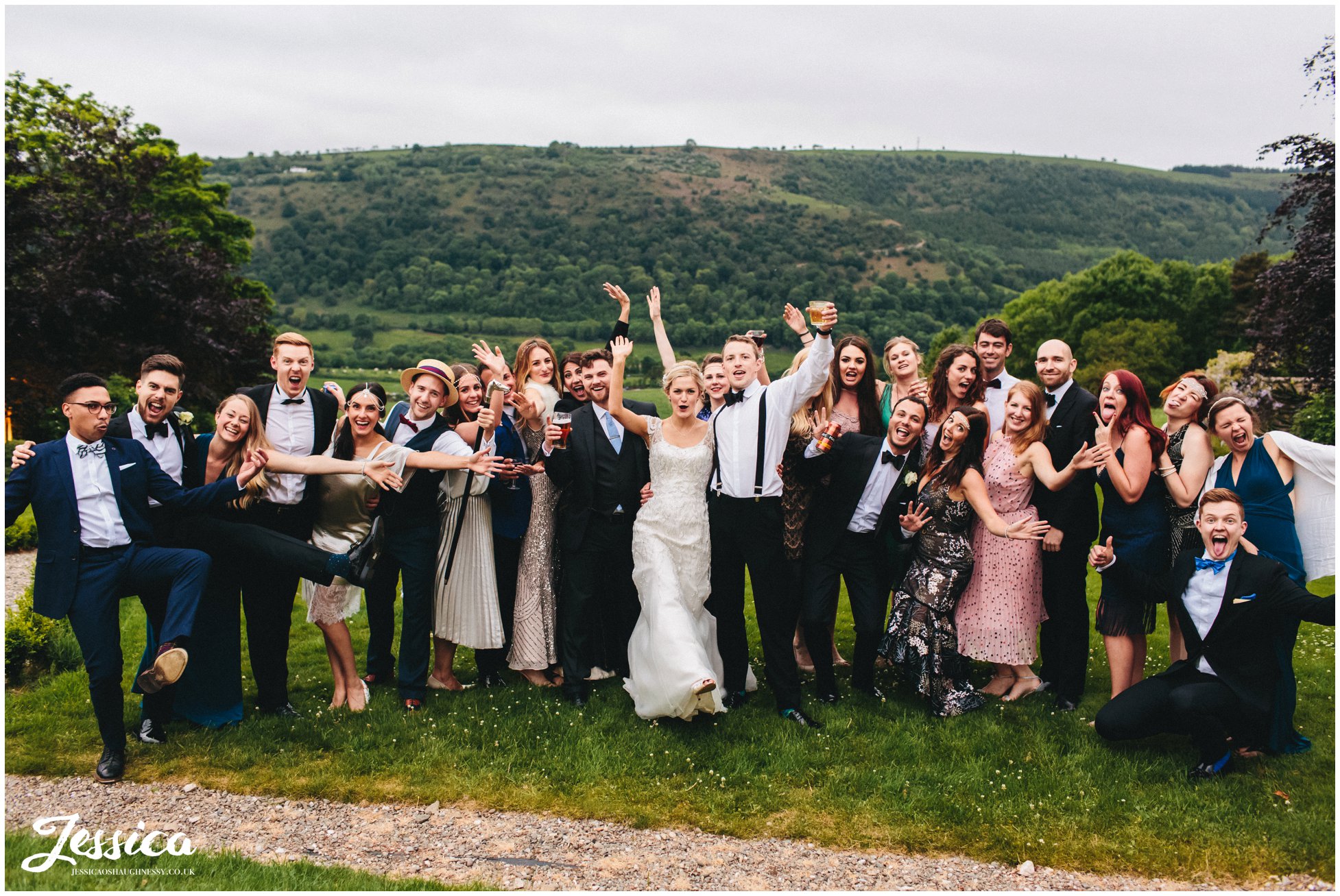 guests celebrating after the wedding breakfast