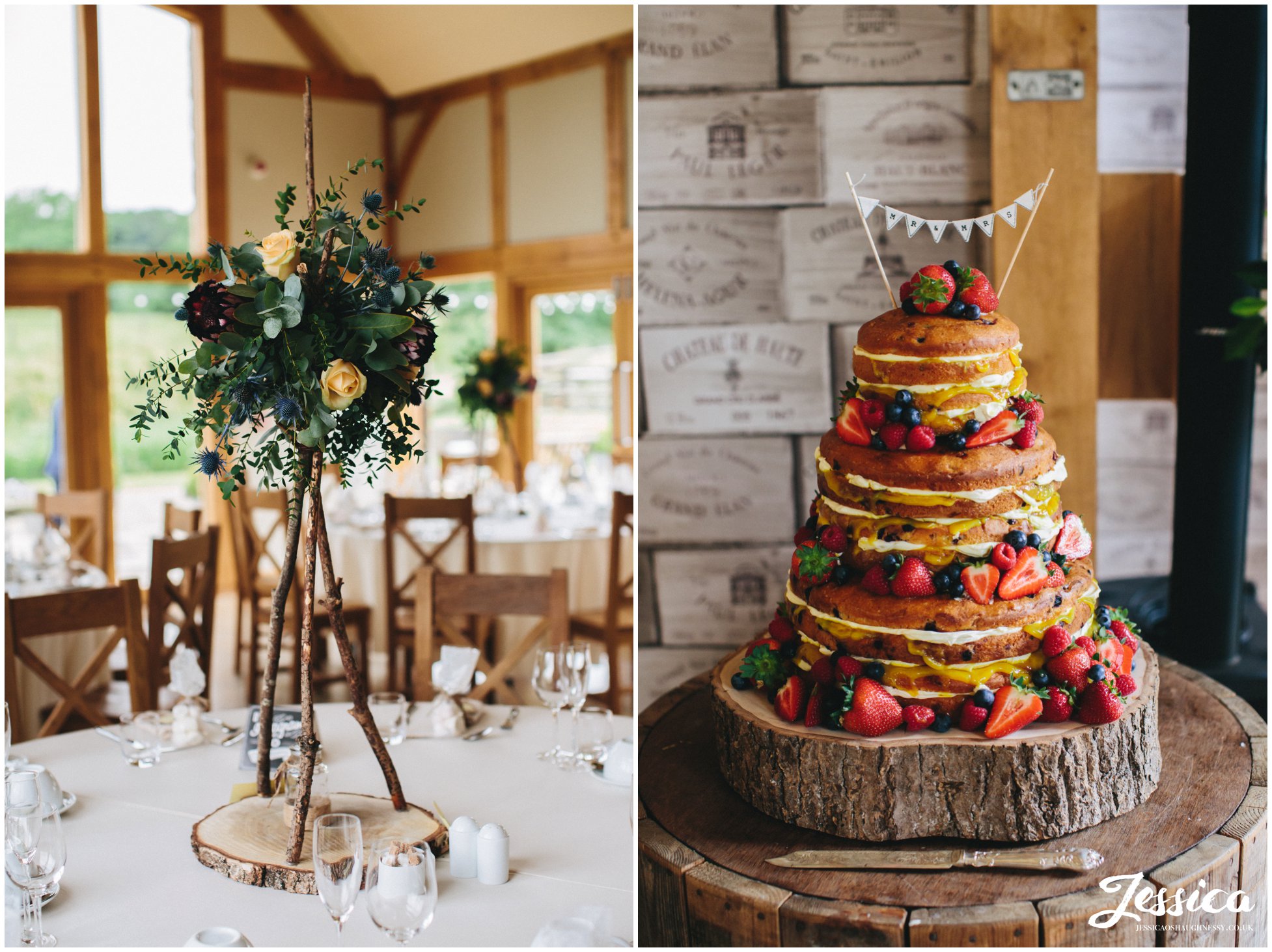 rustic wedding details decorate the new barn at tower hill barns