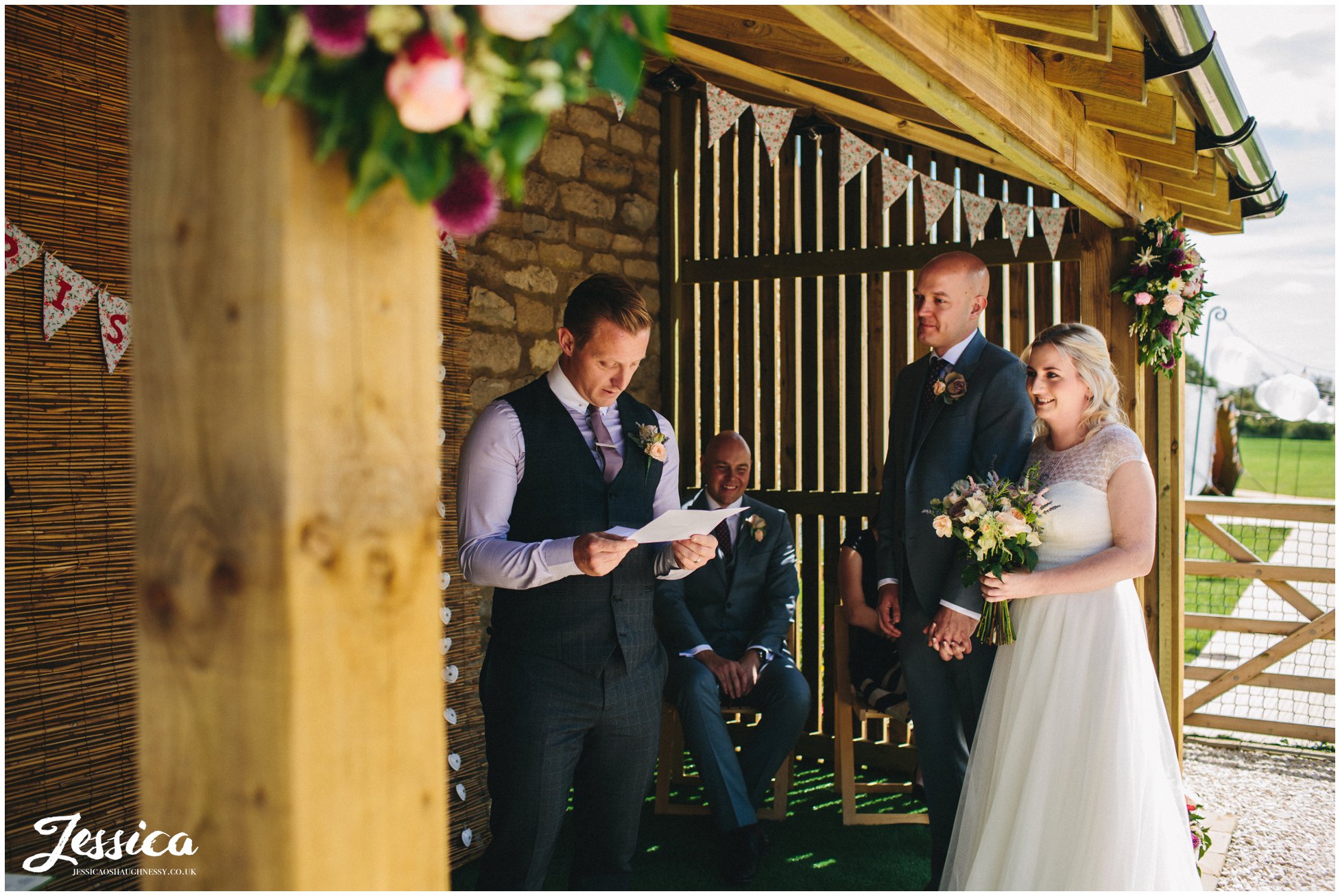 guests does reading during a yorkshire wedding ceremony