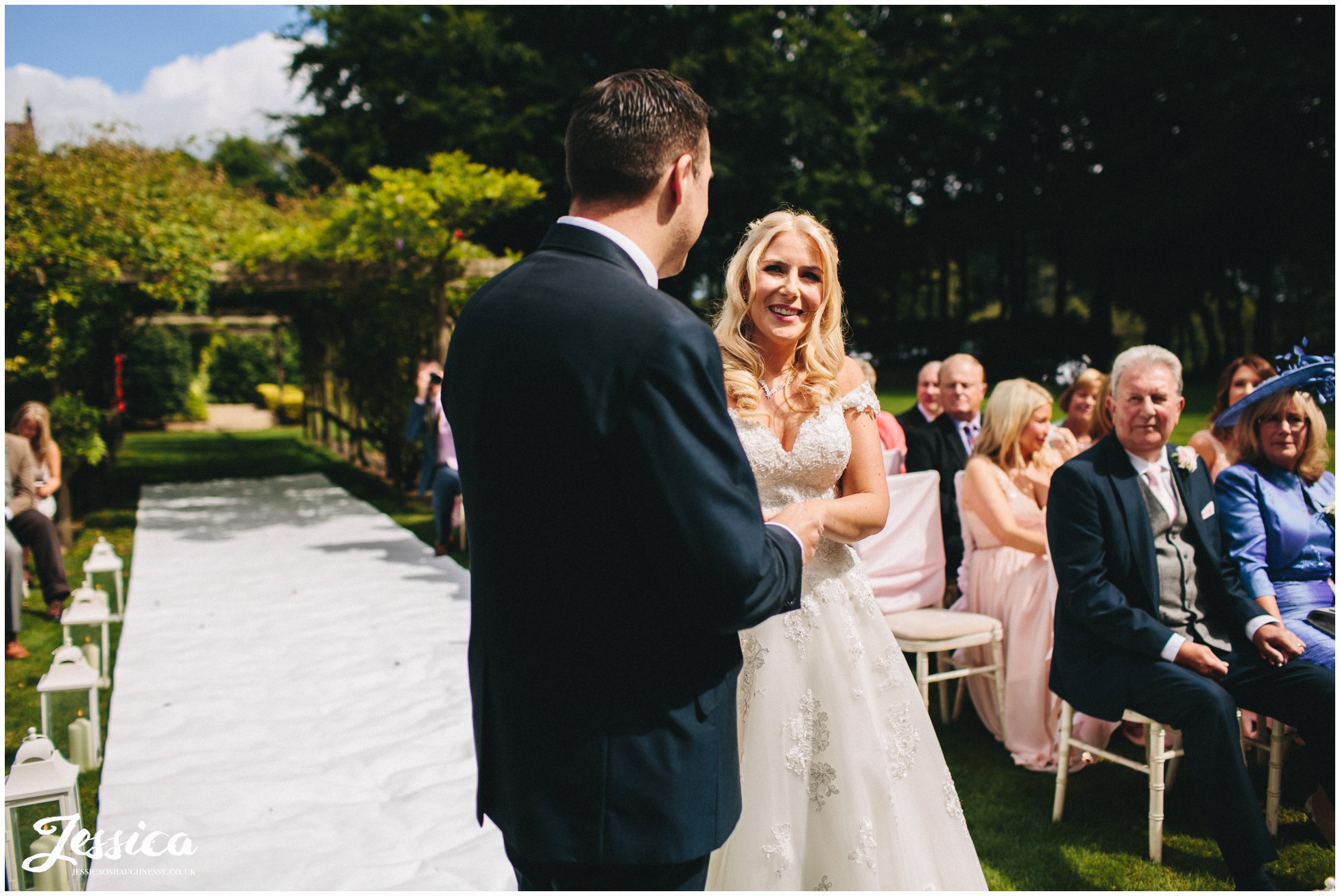 cheshire wedding photographer - bride & groom during wedding ceremony