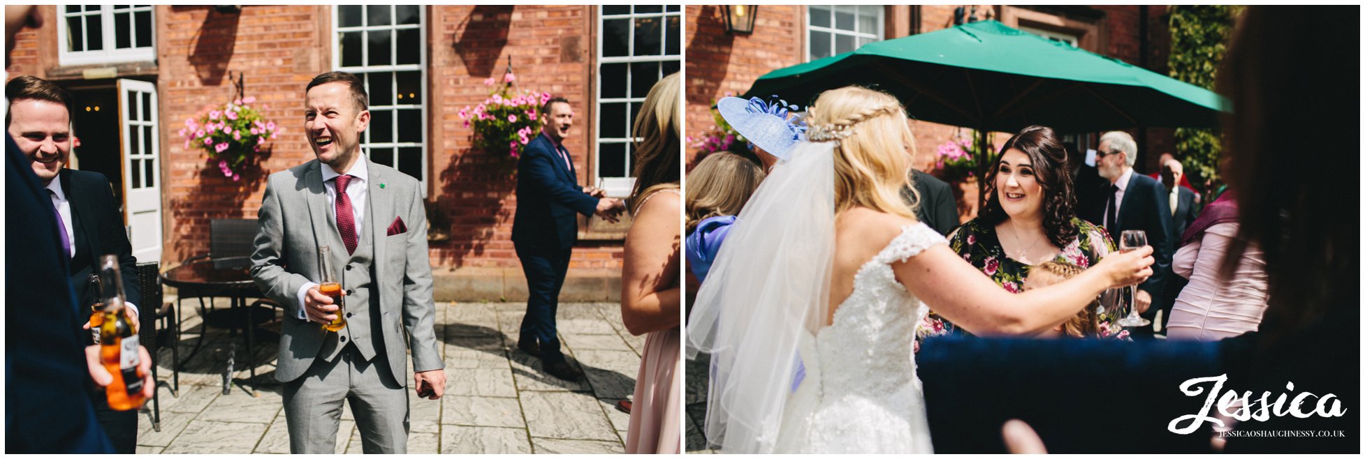 guests celebrating at a wedding in cheshire