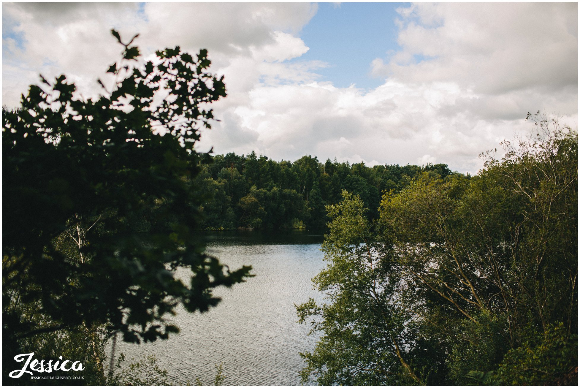 a view of the lake at the back of nunsmere hall - cheshire wedding photographer