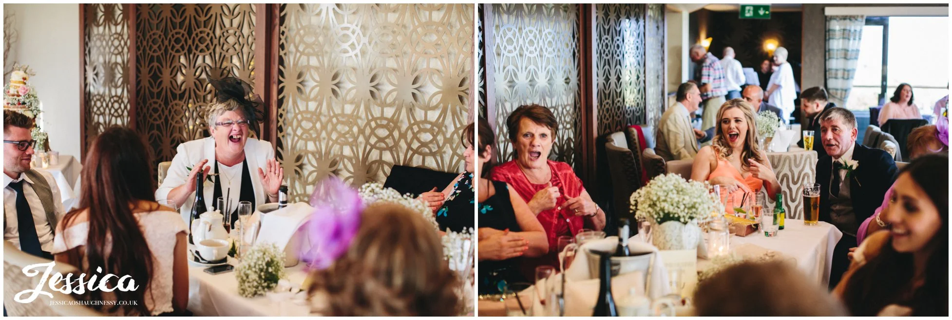 guests celebrating the newly wed's at sheldrakes