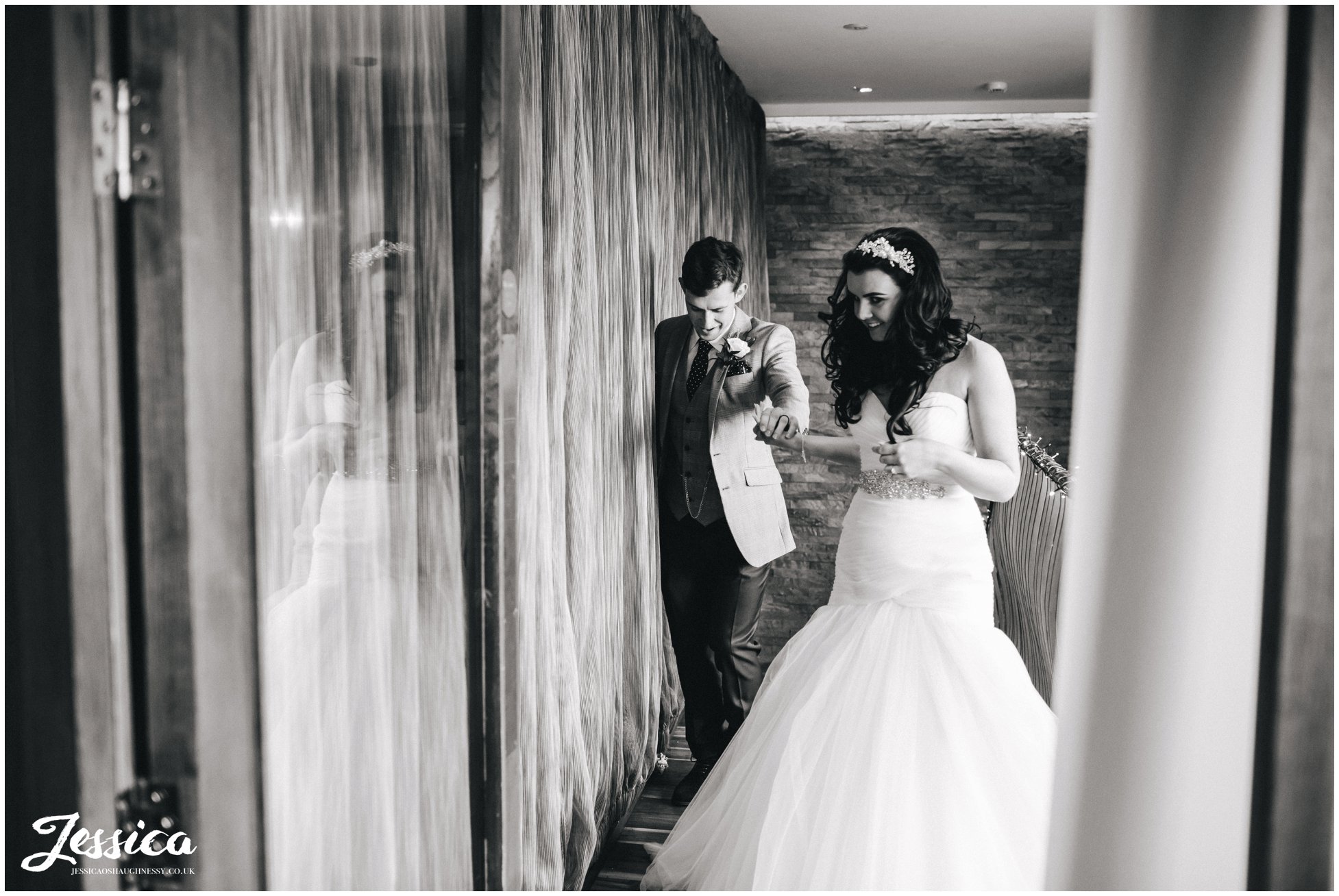 bride & groom announced in - wirral wedding photography