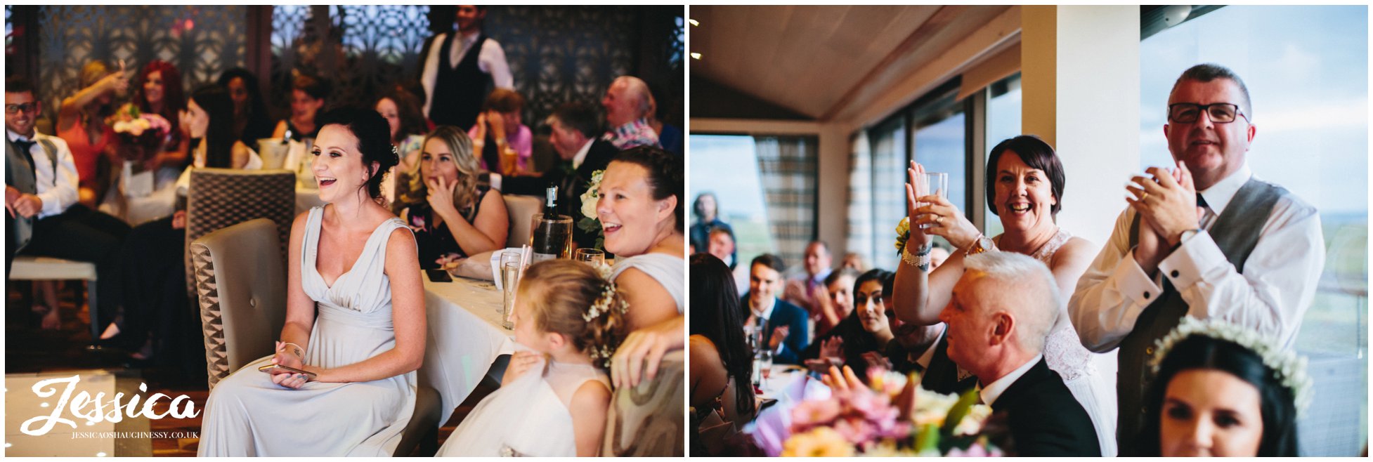 guests clapping after the speeches