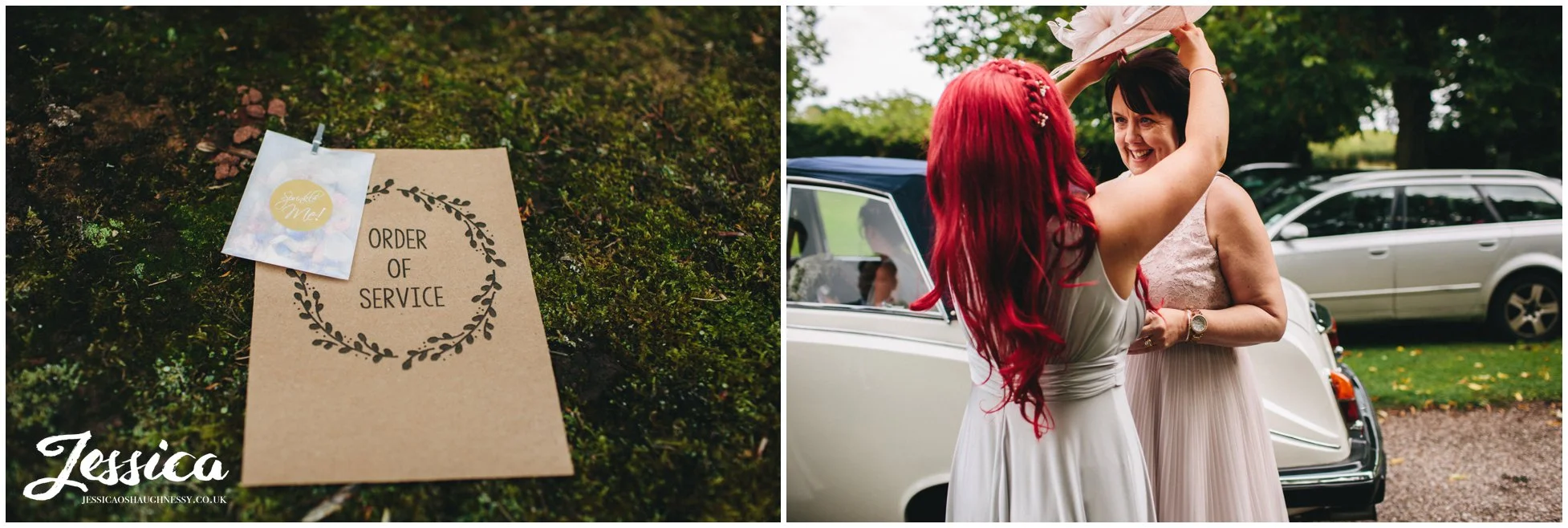 order of service for a ness gardens wedding, wirral