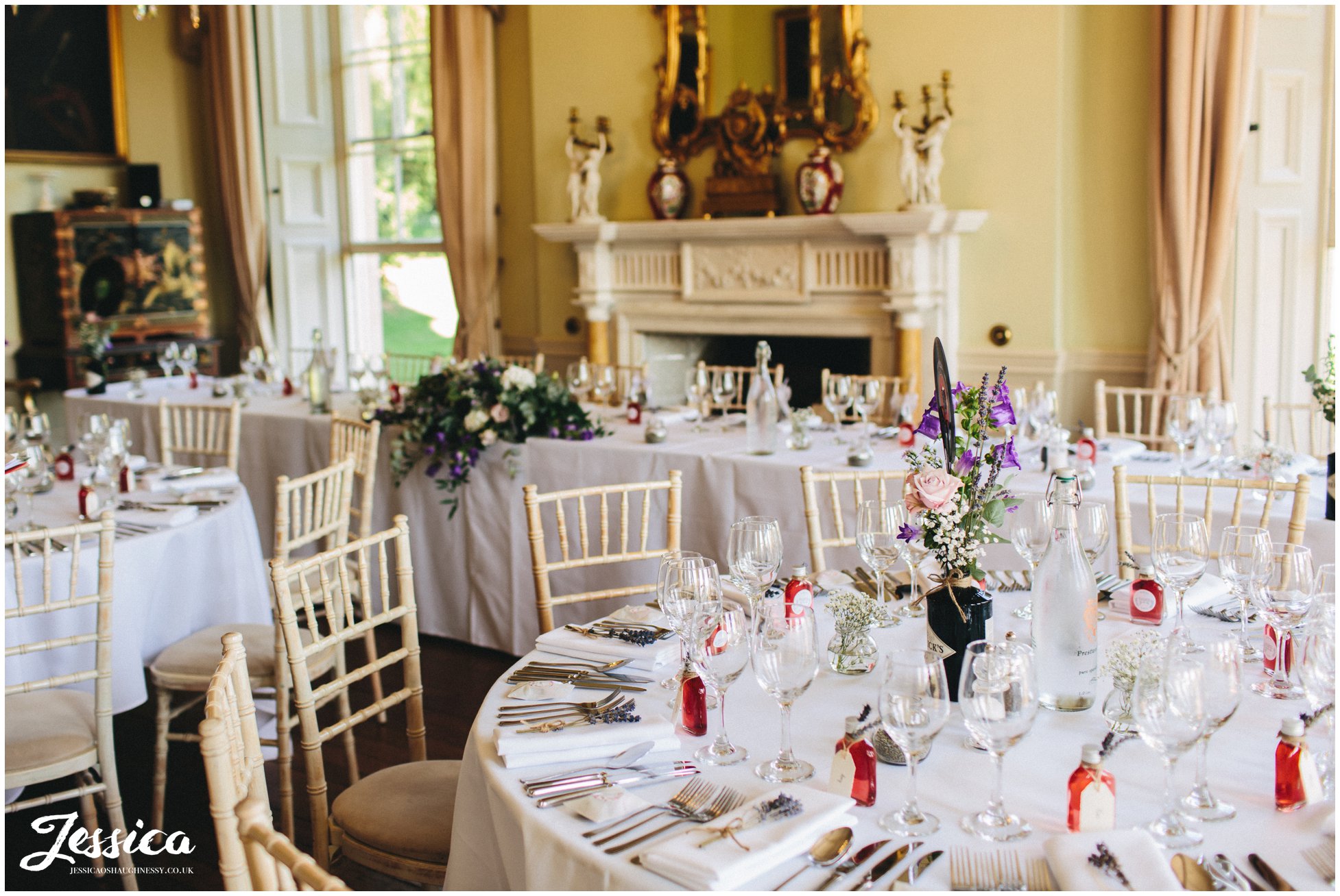 tables covered in wedding details