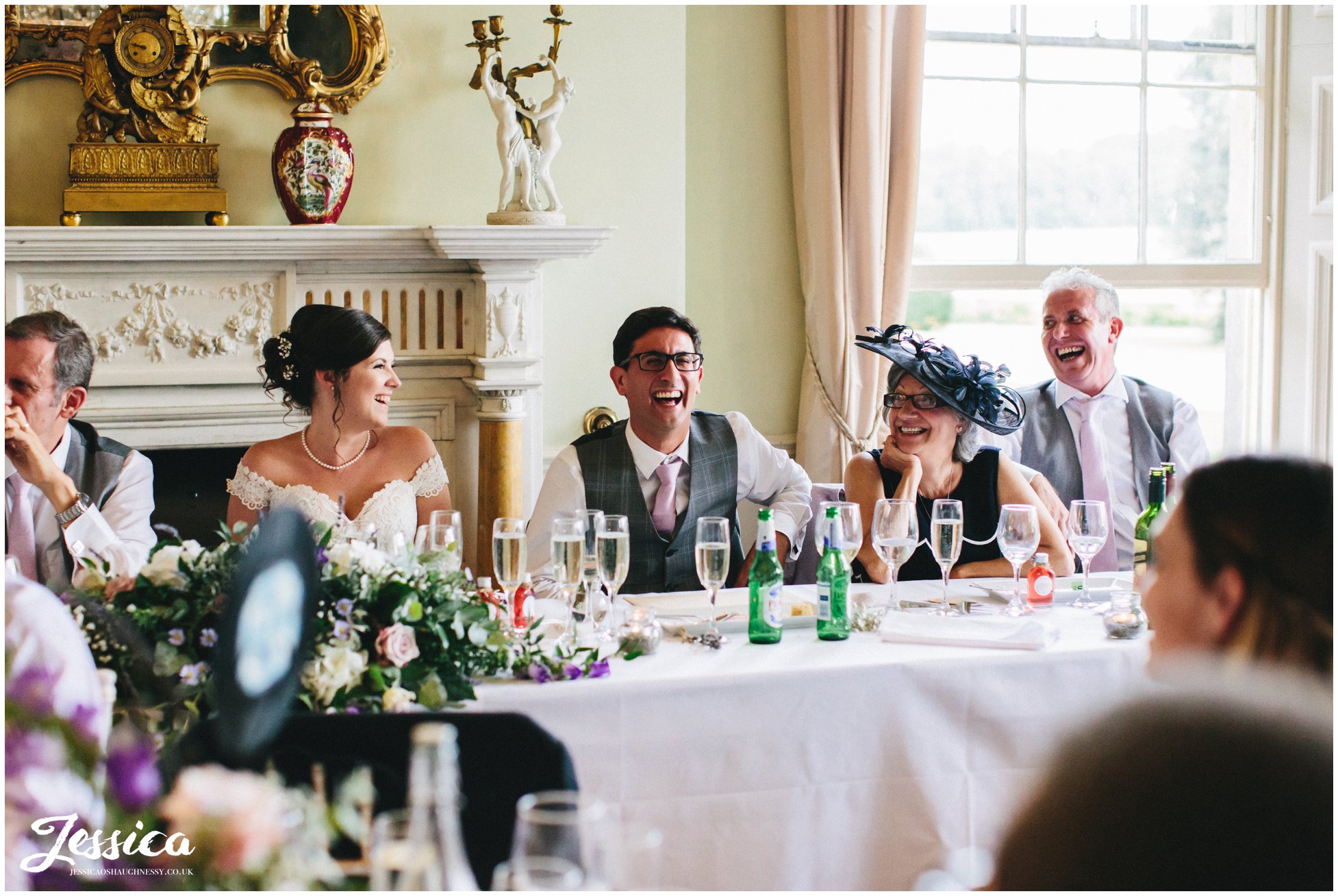 groom laughs during his best mans speech in loughborough