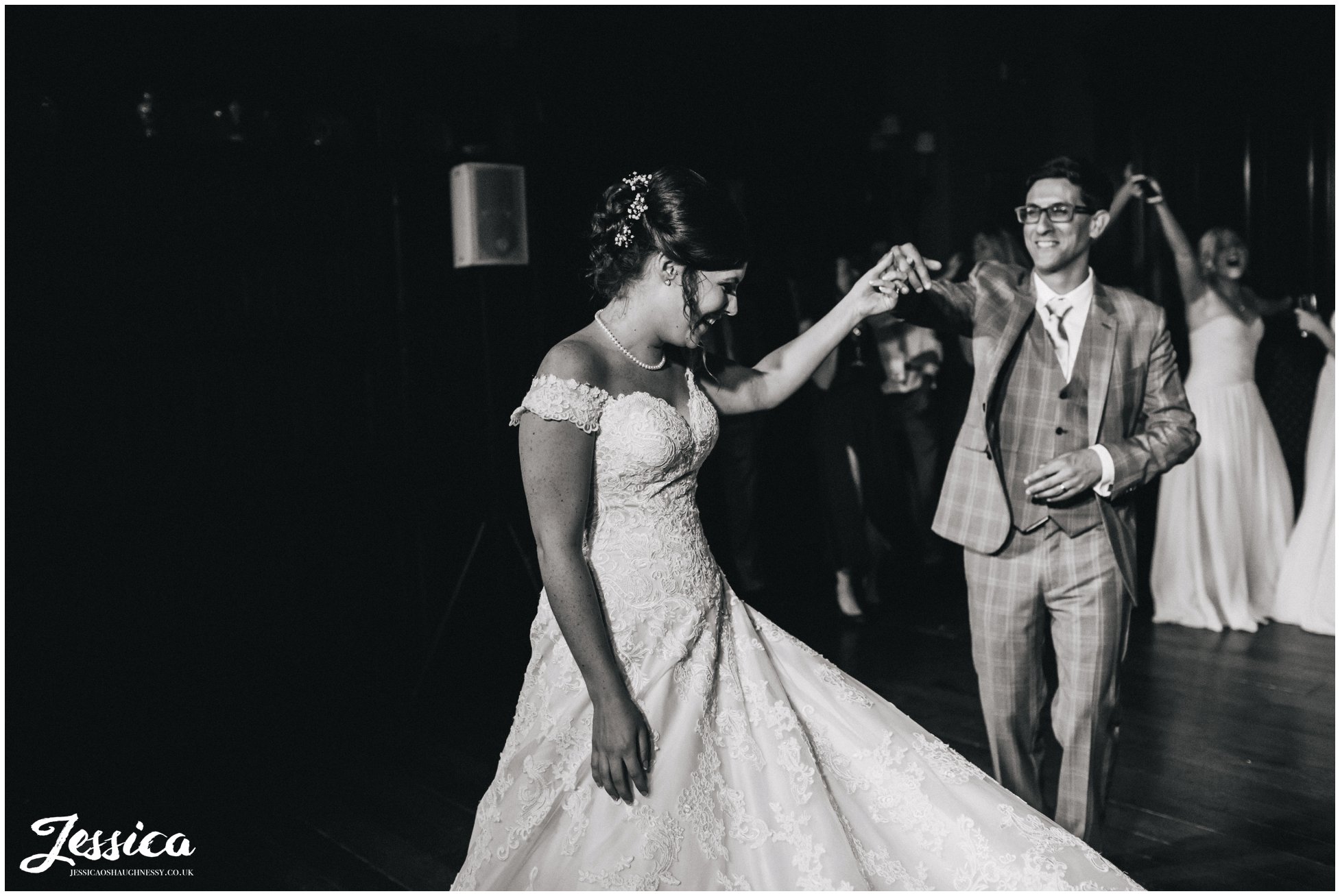 the first dance in black and white