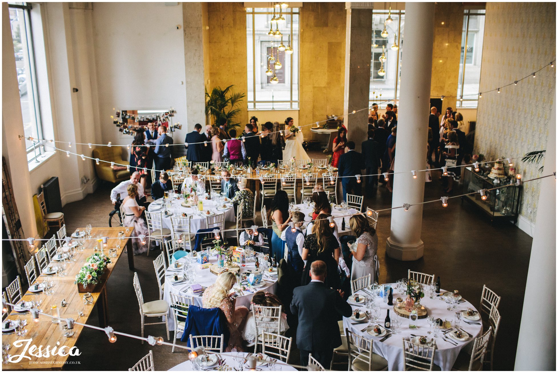 arial view of oh me oh my wedding reception - liverpool wedding photographer