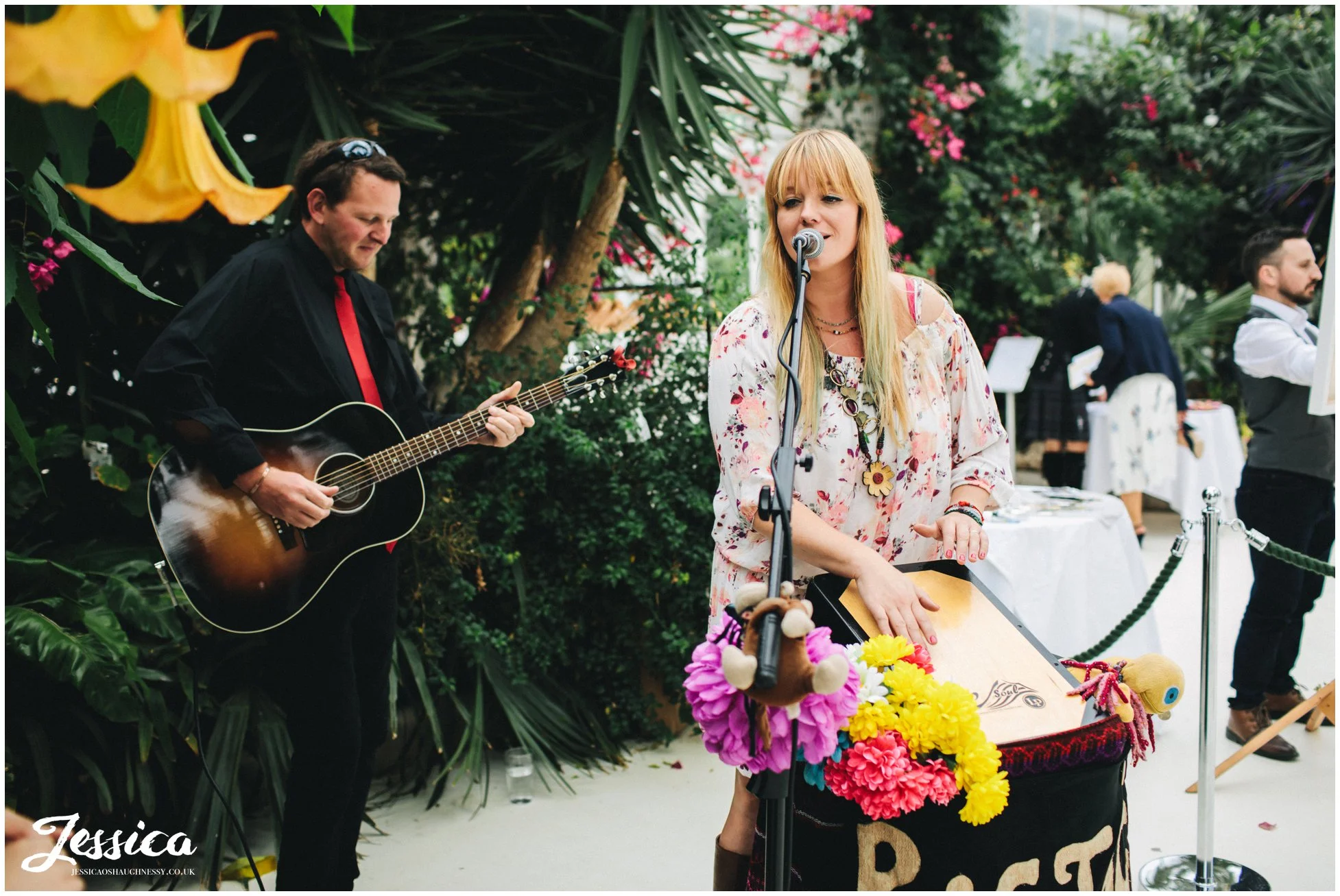 quirky band play for wedding guests