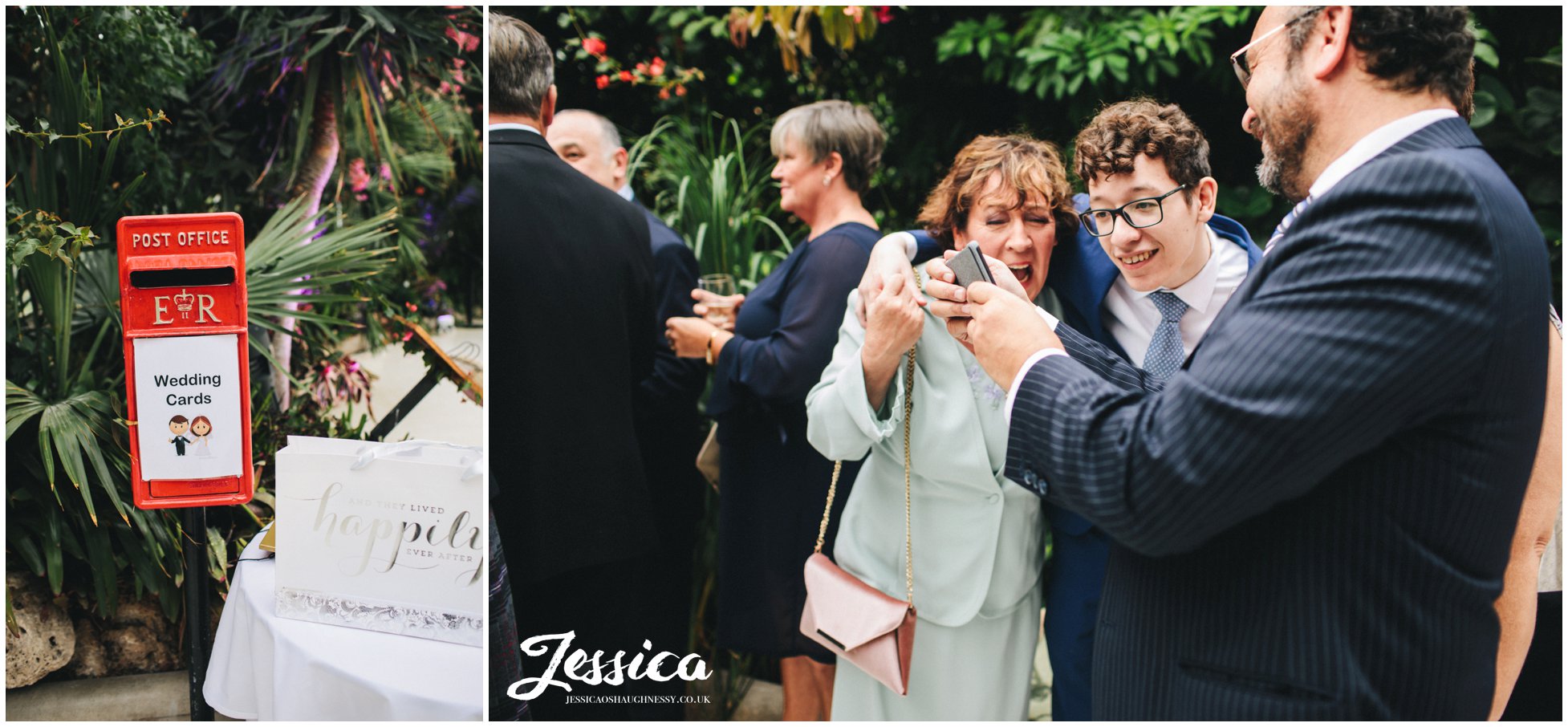 family of the bride and groom at sefton palm house in liverpool