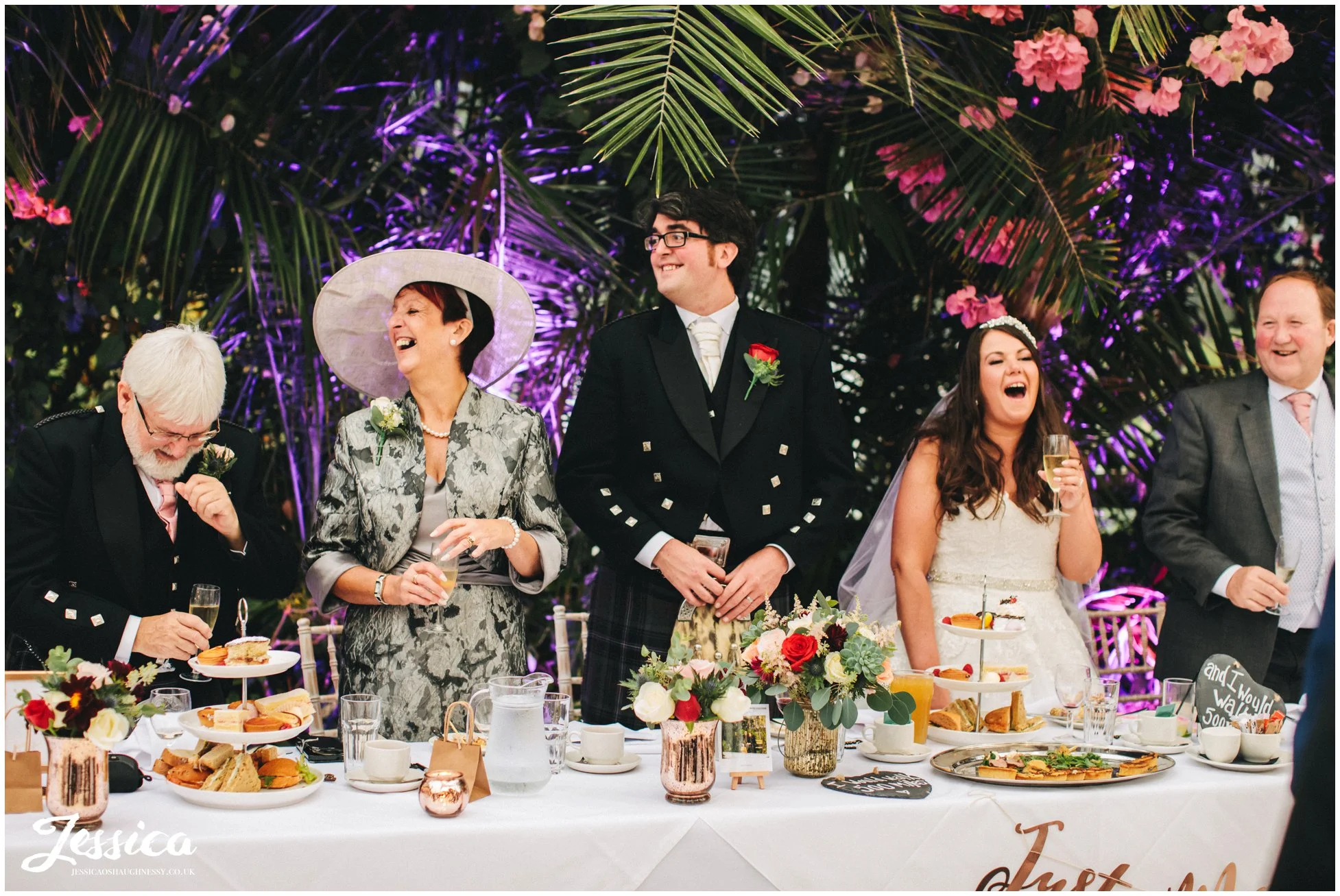 top table cheers the new couple