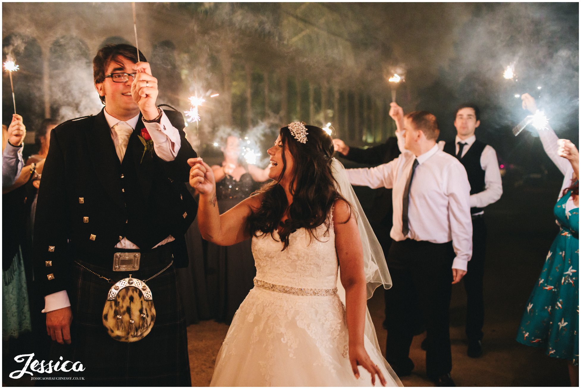 newly wed's have sparkler exit from their liverpool wedding