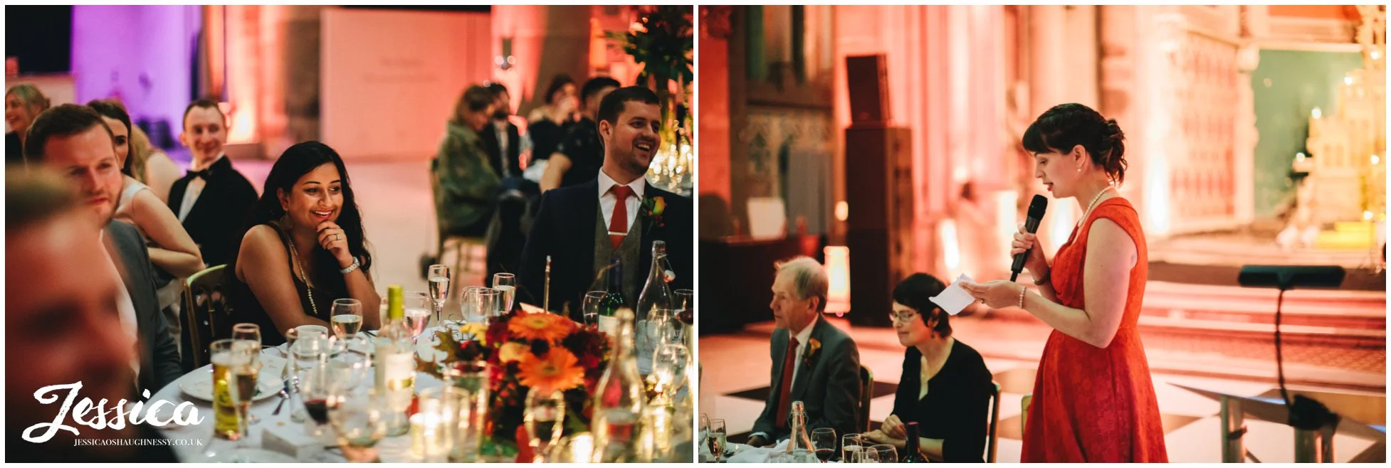 guests celebrate during the speeches in manchester