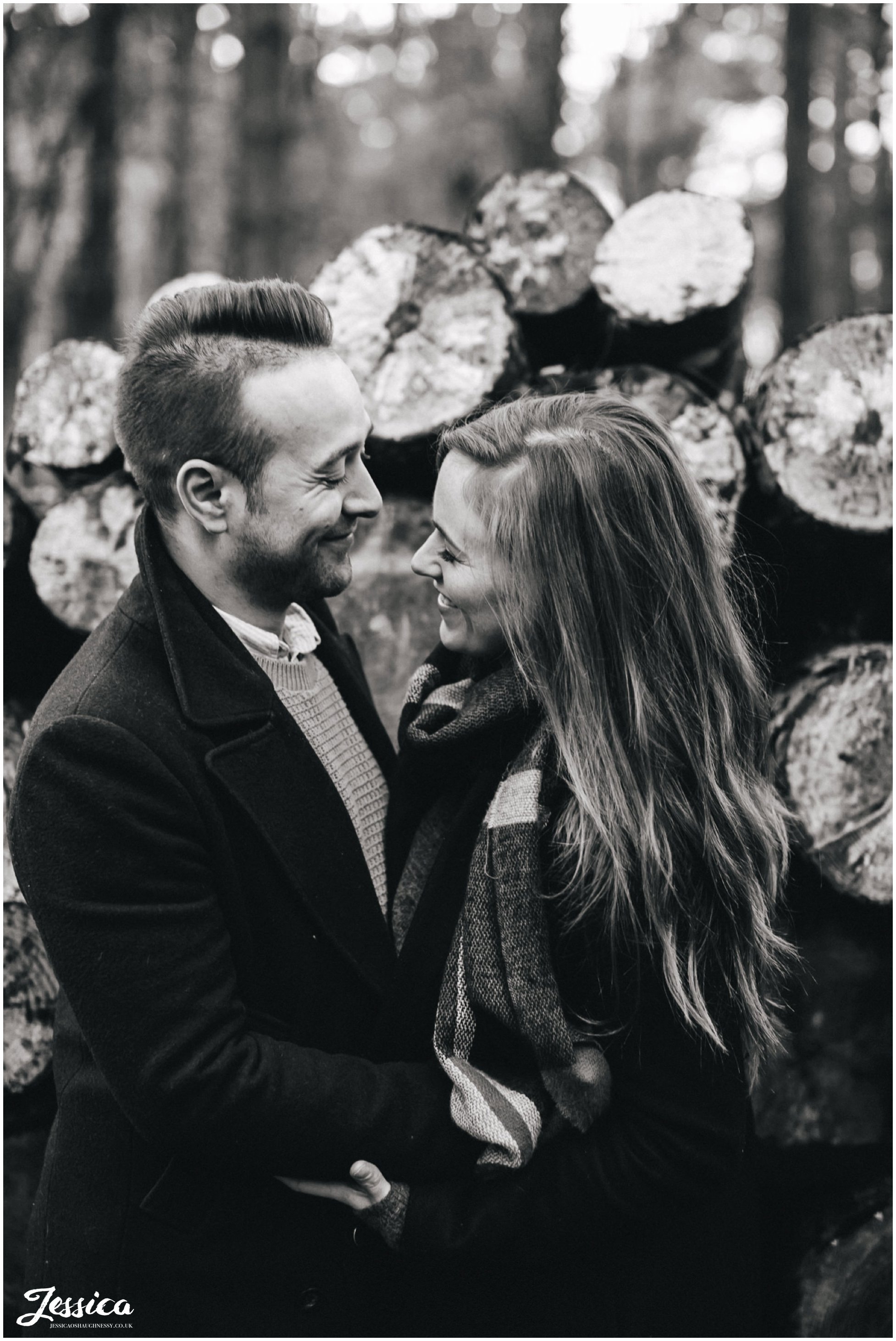 black and white photograph of couple on their pre-wedding photo shoot