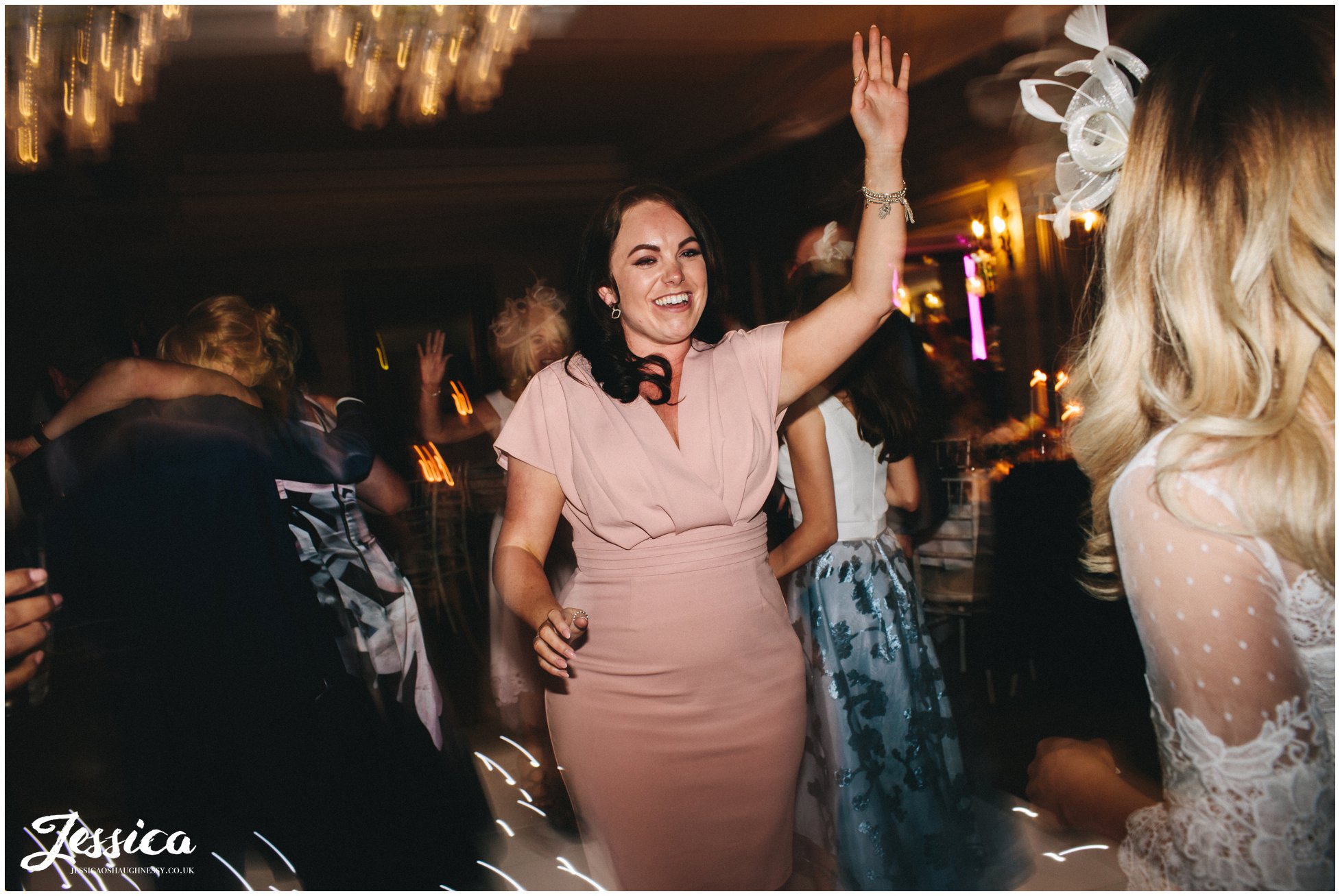 brides friends dance at brook hall hotel