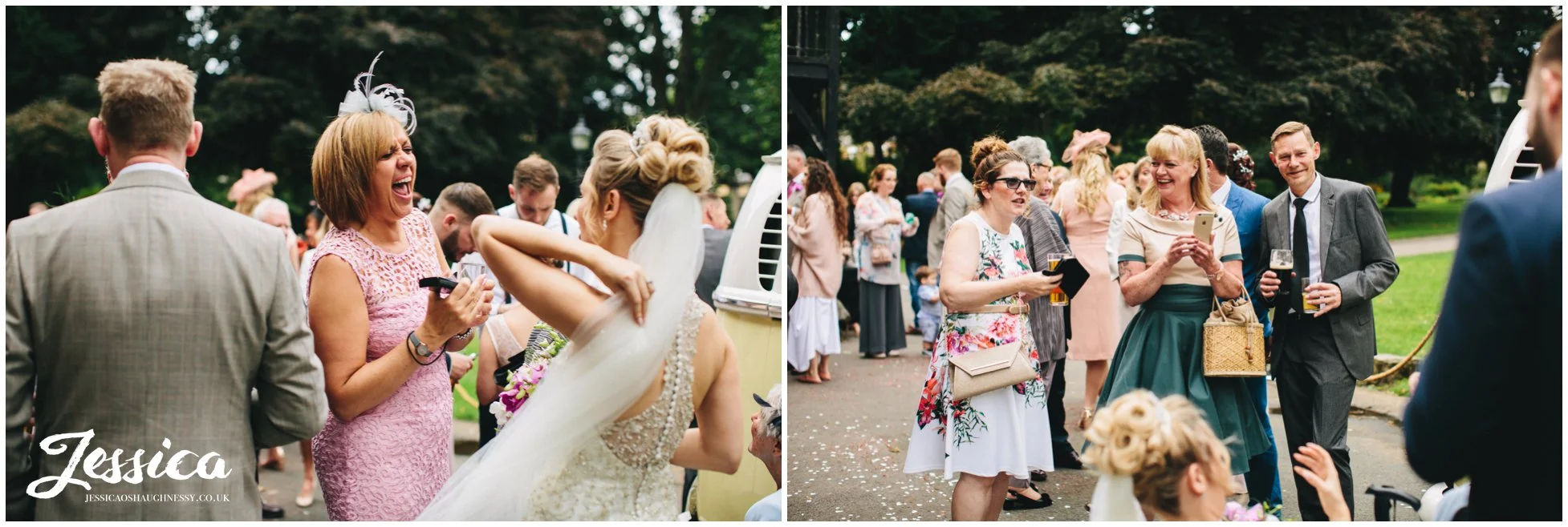 wedding guests enjoy the good weather at the hospitium in york
