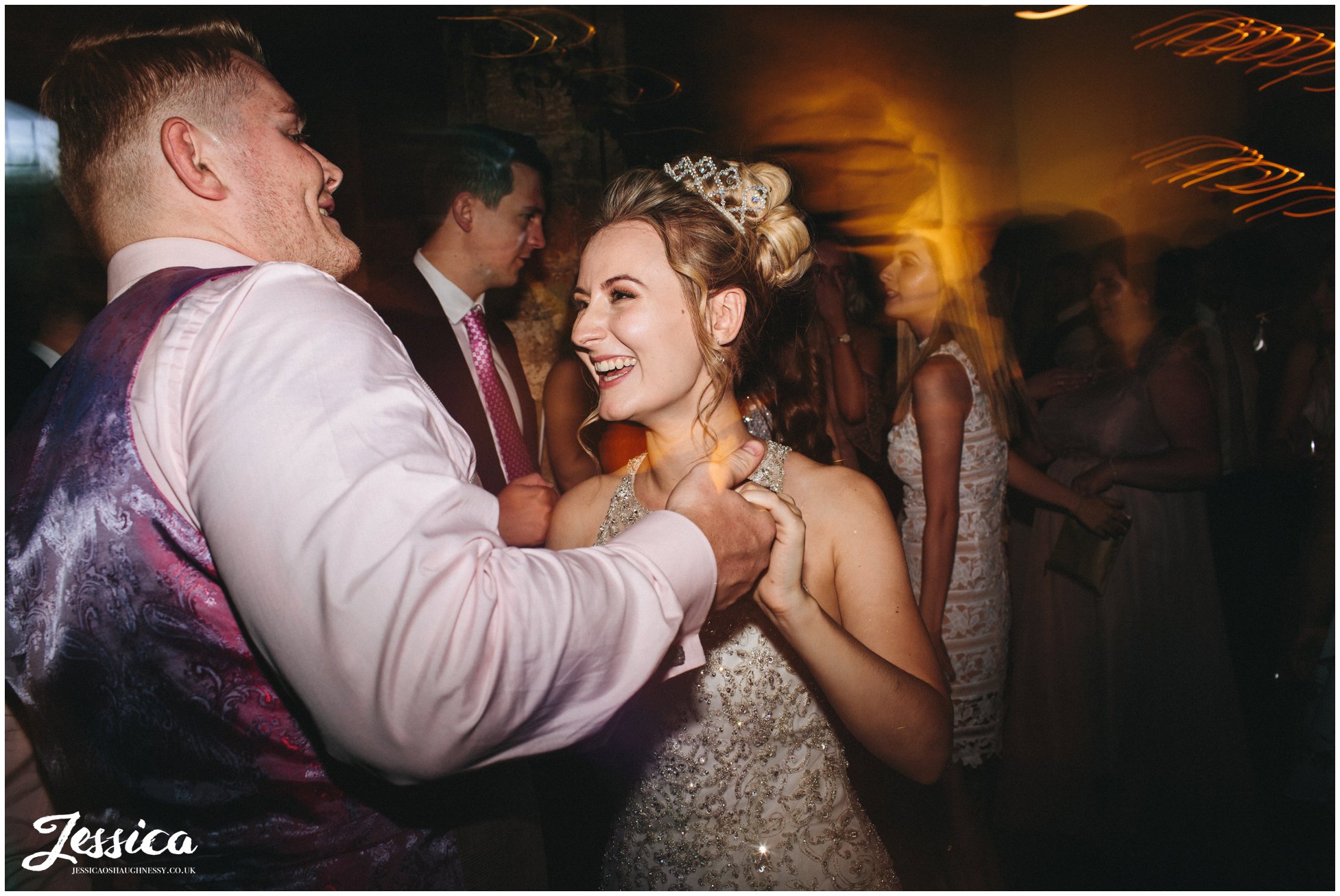 newly wed's dance on their wedding day in york