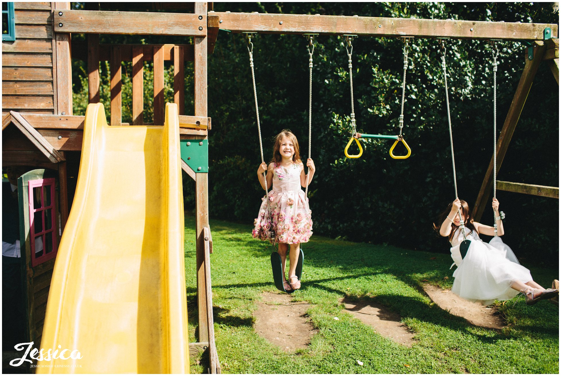 children playing on the swings at leverhulme hotel