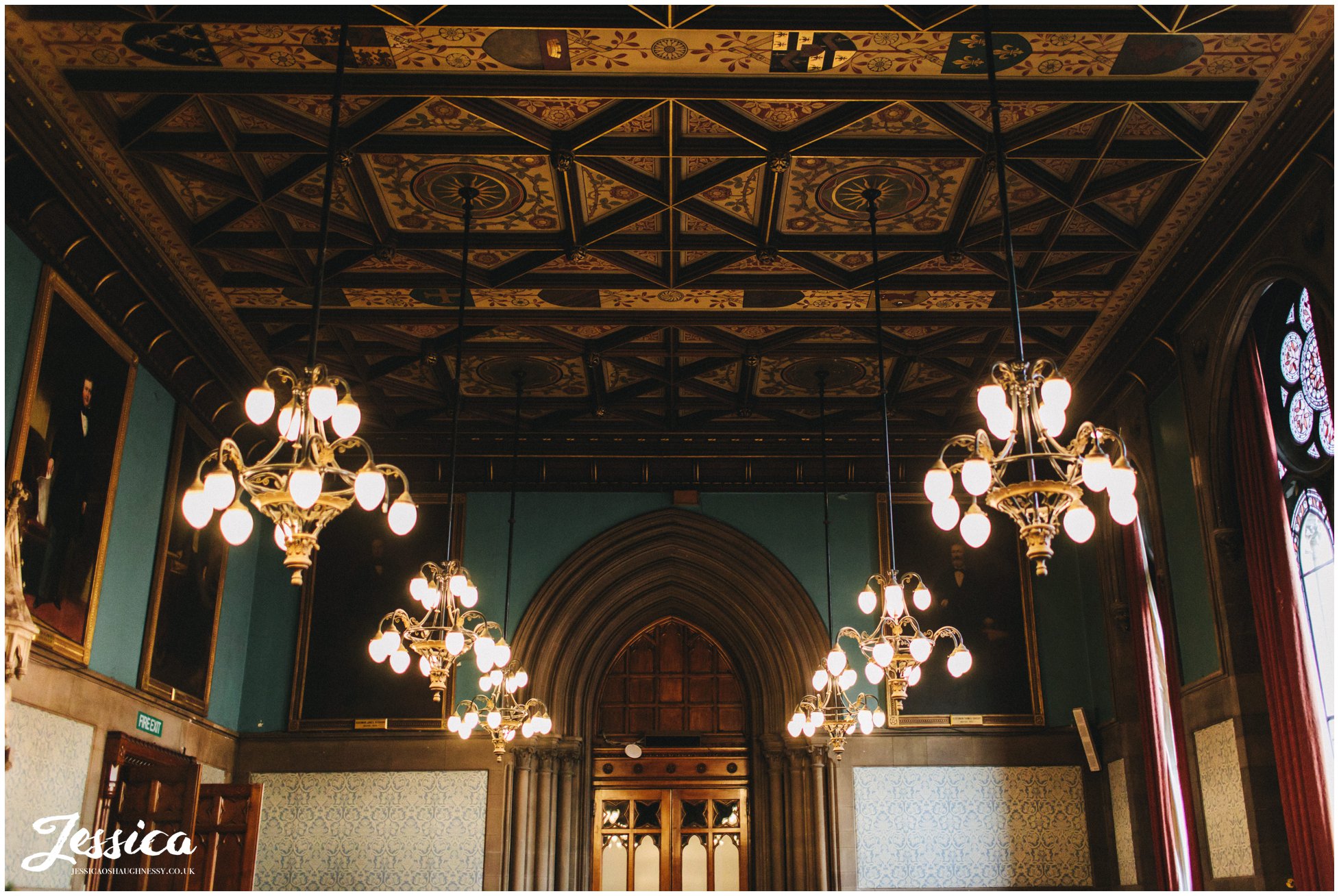 Manchester town hall room ready for the wedding ceremony