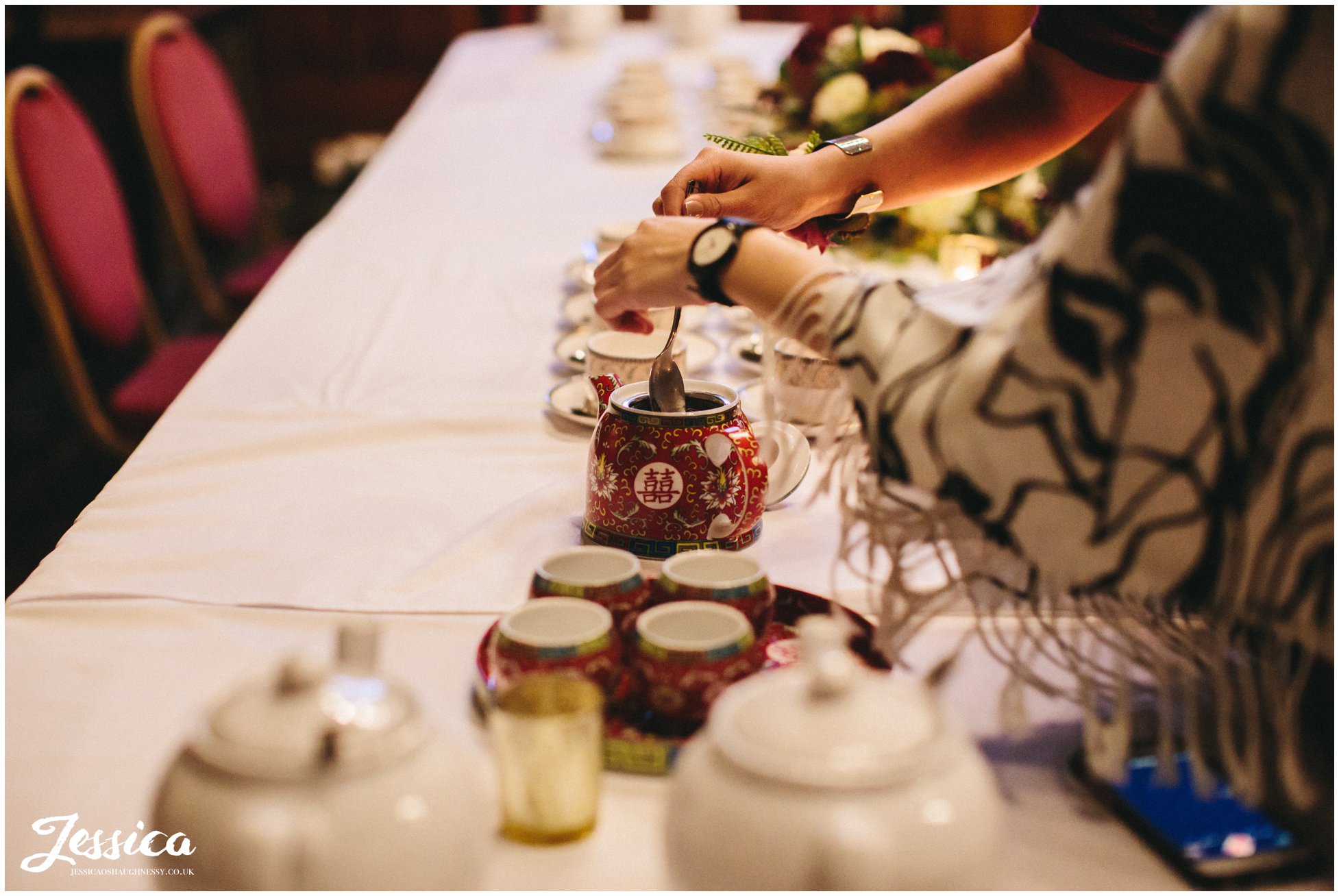 Chinese tea is prepared for the tea ceremony