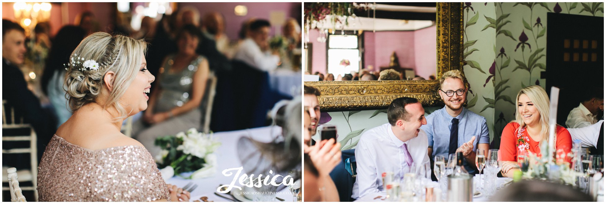 wedding guests enjoy the father of the brides speech