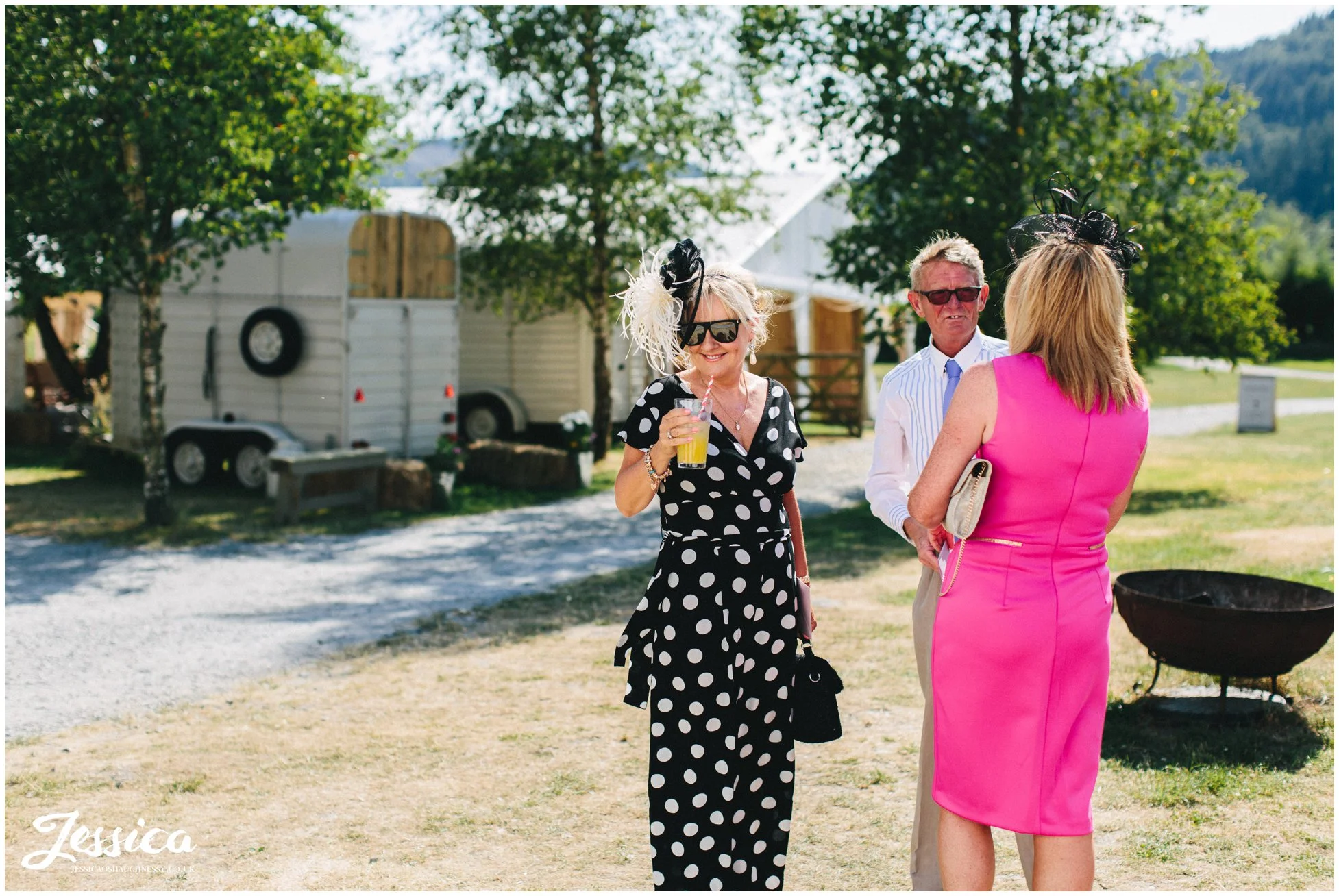 guests drink homemade lemonade at the north wales wedding