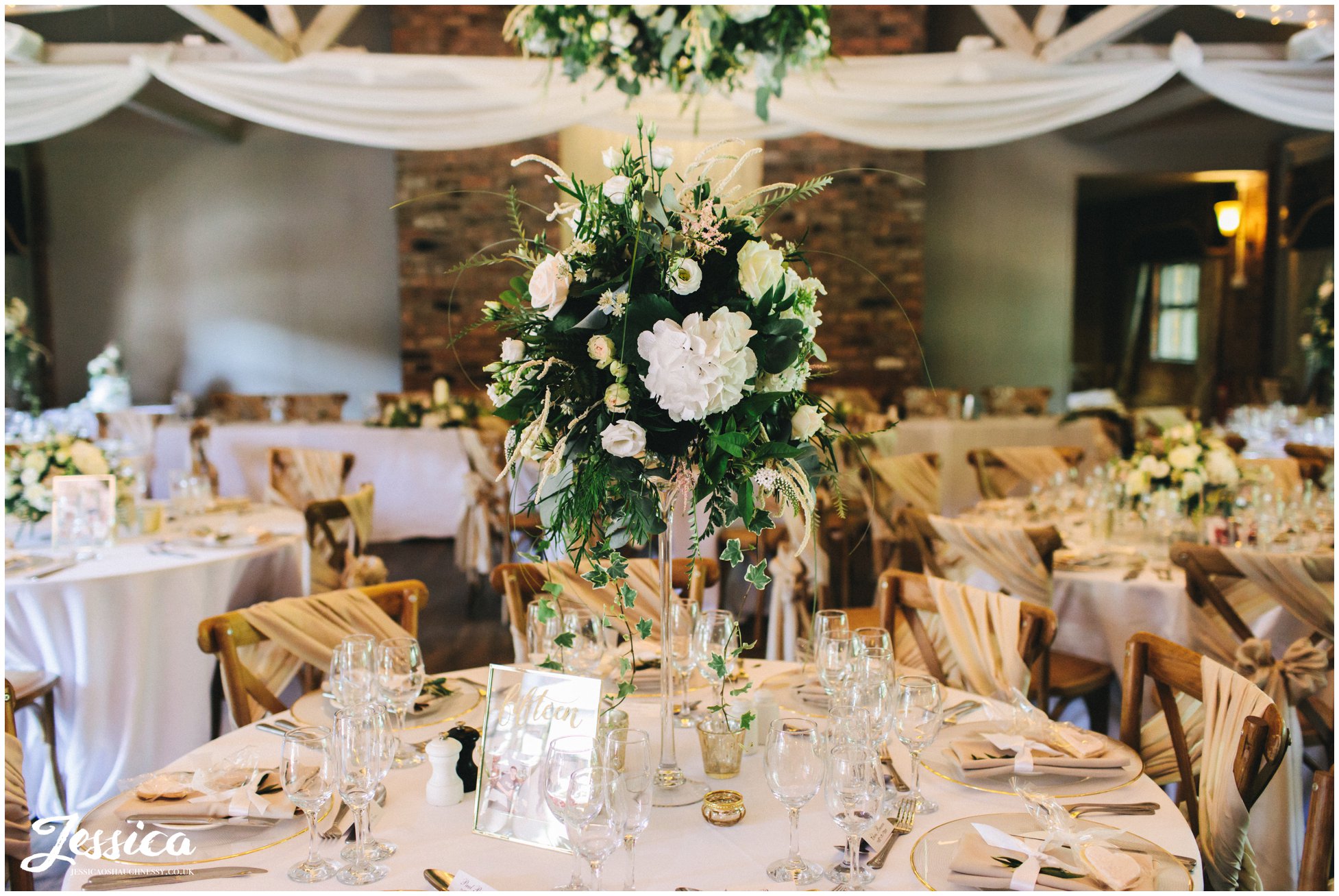 The Balmoral Suite decorated with floral centre pieces