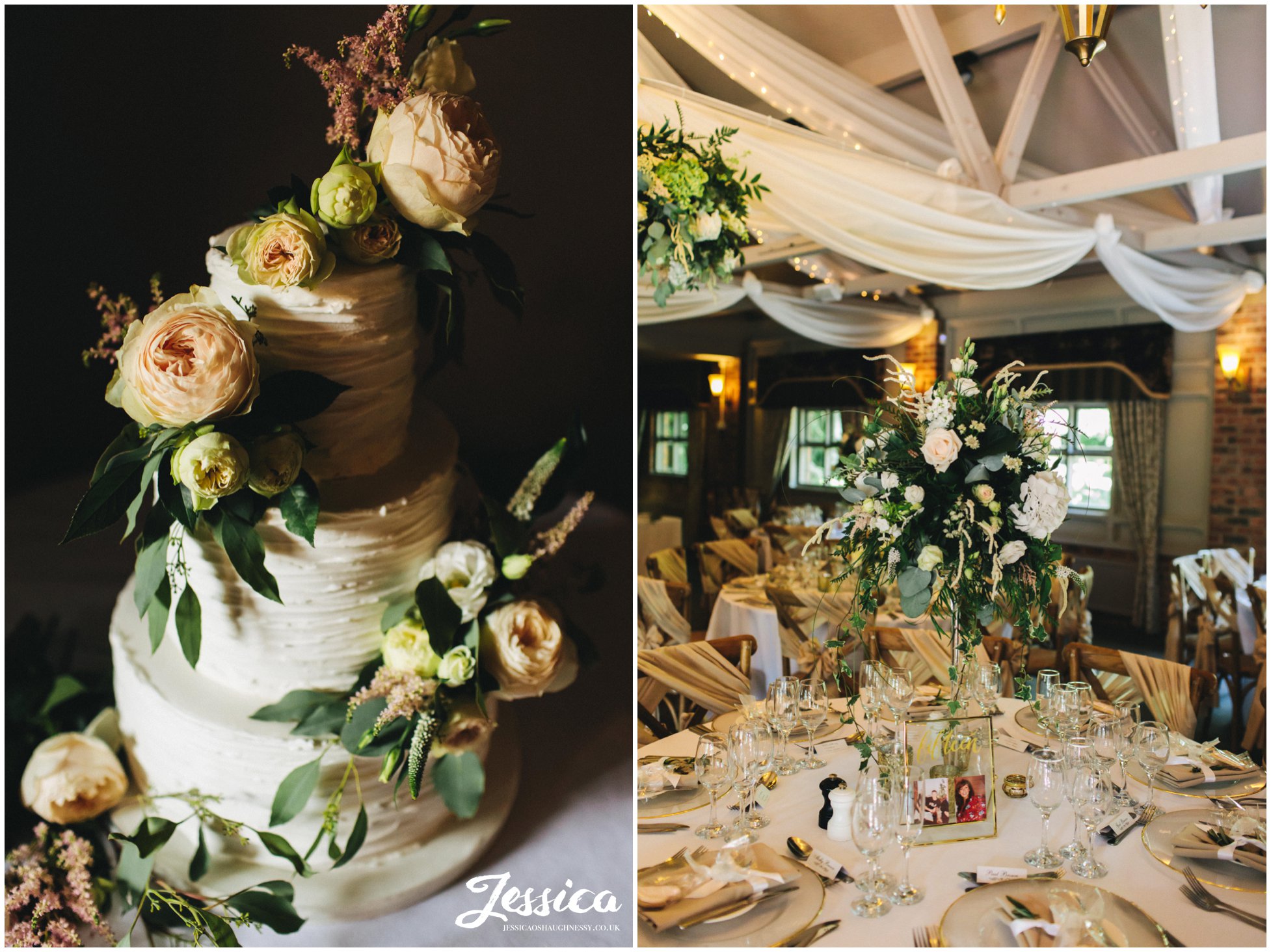 wedding cake decorated with flowers