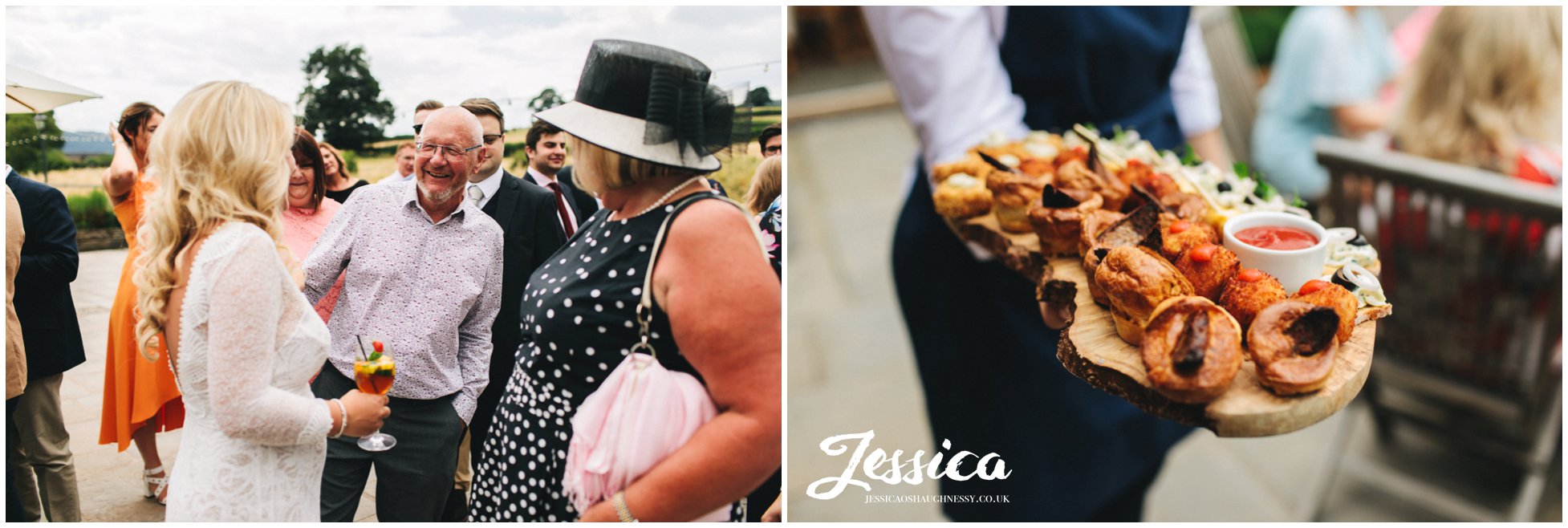canapes are served at the north wales wedding ceremony