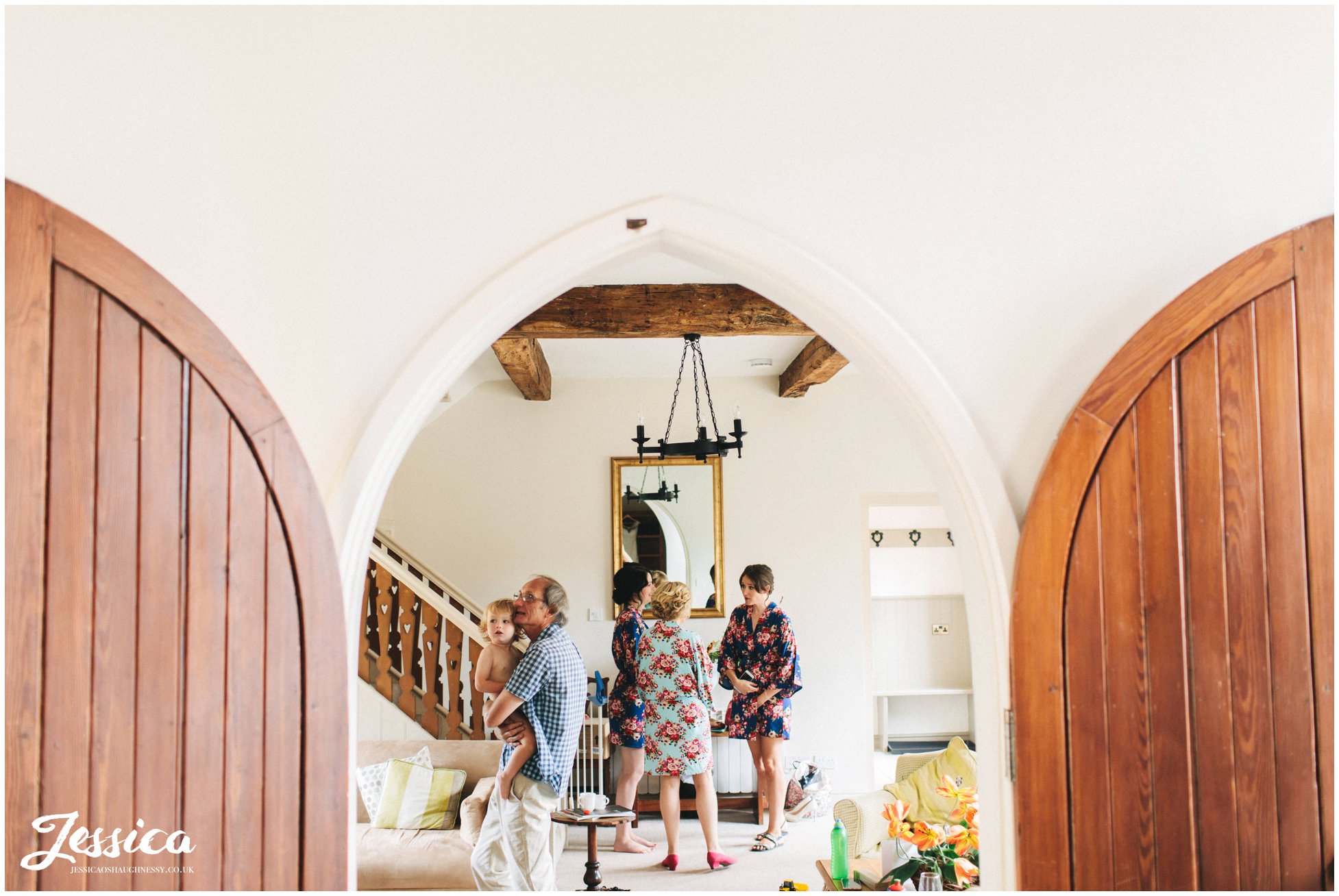 the brides family are busy preparing for the day