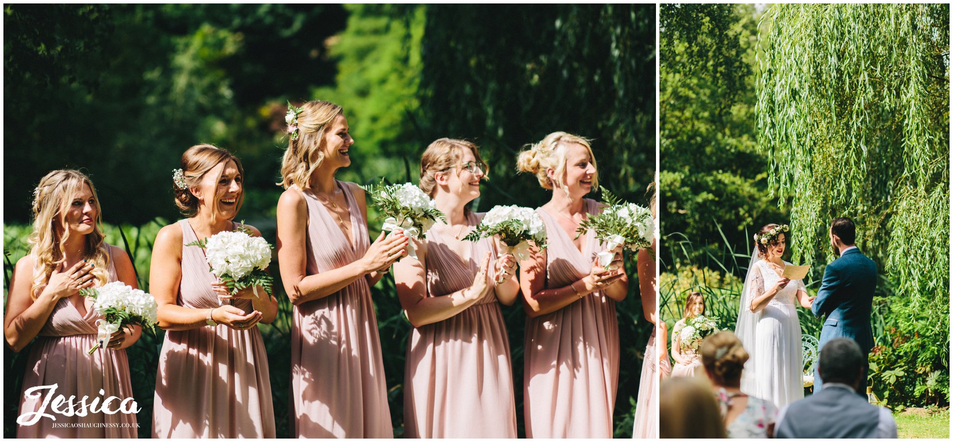 brides applaud during the ceremony