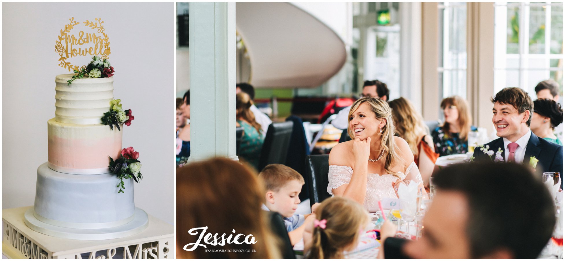 pastel wedding cake decorates buxton pavilion gardens cafe