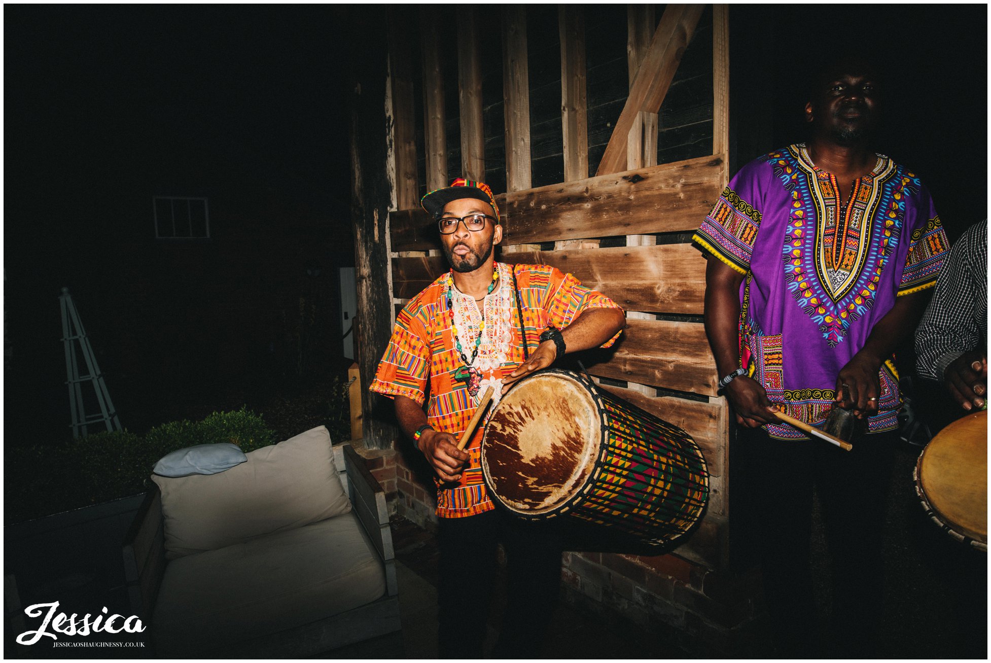 african drummers welcome the guests back