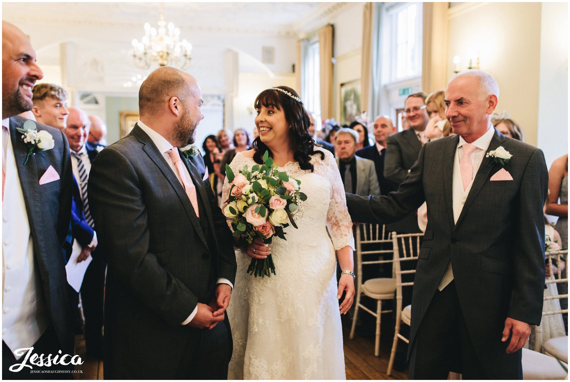 the bride & groom see each other for the first time