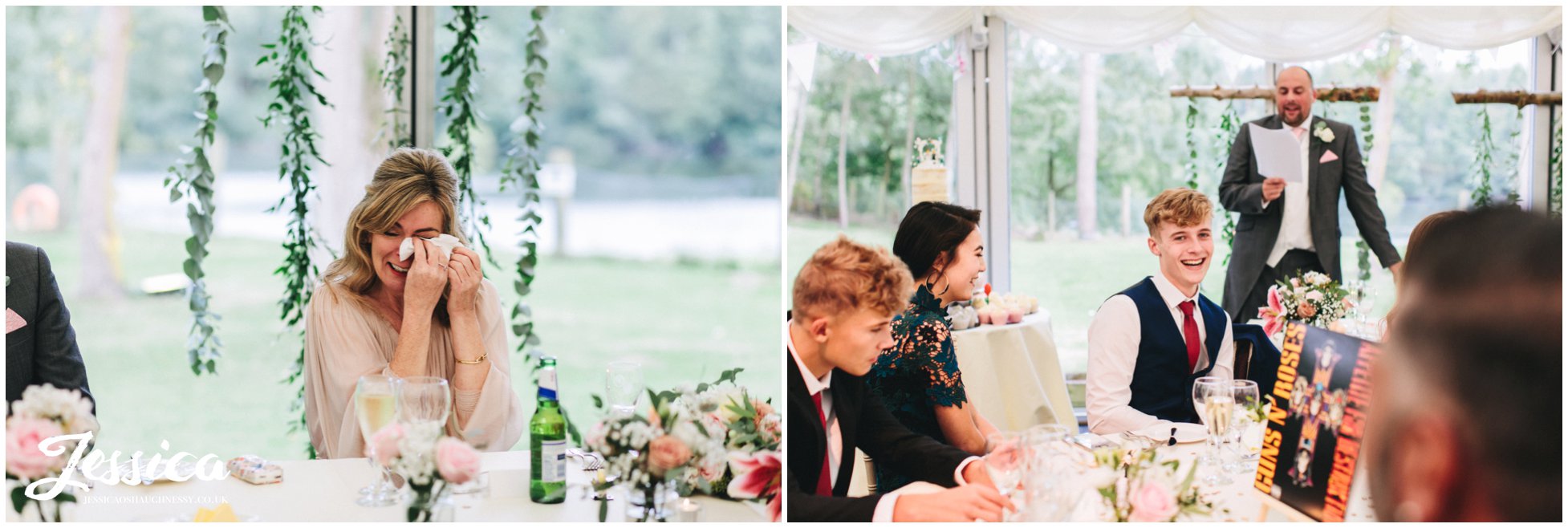 the maid of honour cries during the speeches